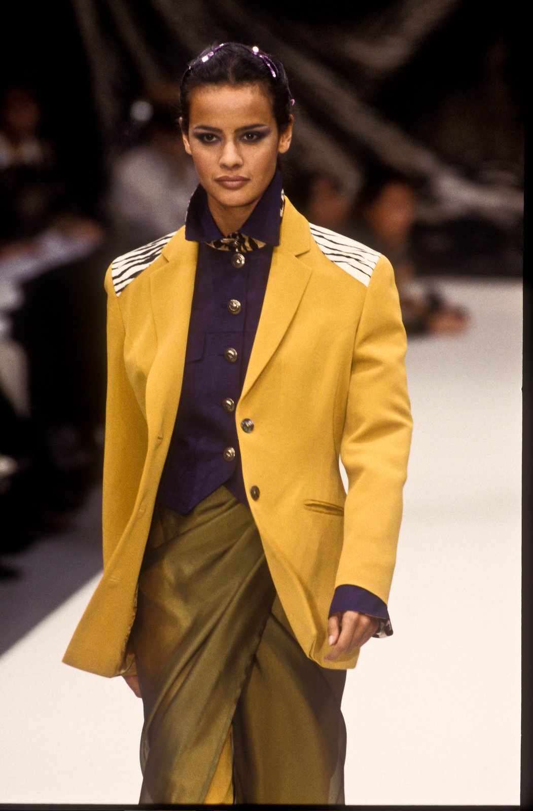 rifat ozbek zebra print trousers, a/w 1993