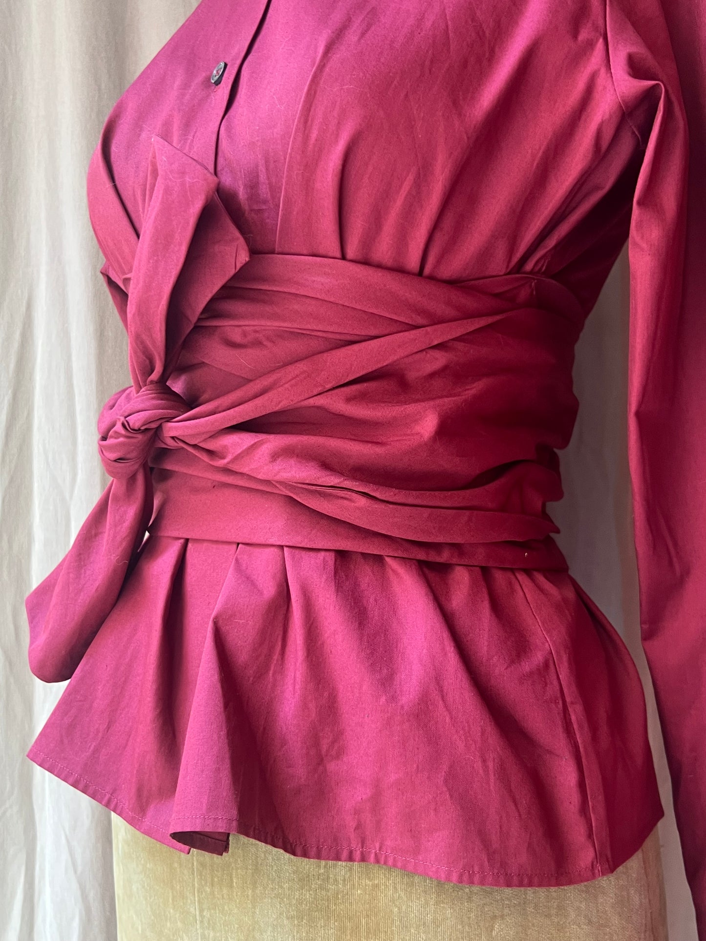 romeo gigli obi belt wrap shirt, a/w 2000
