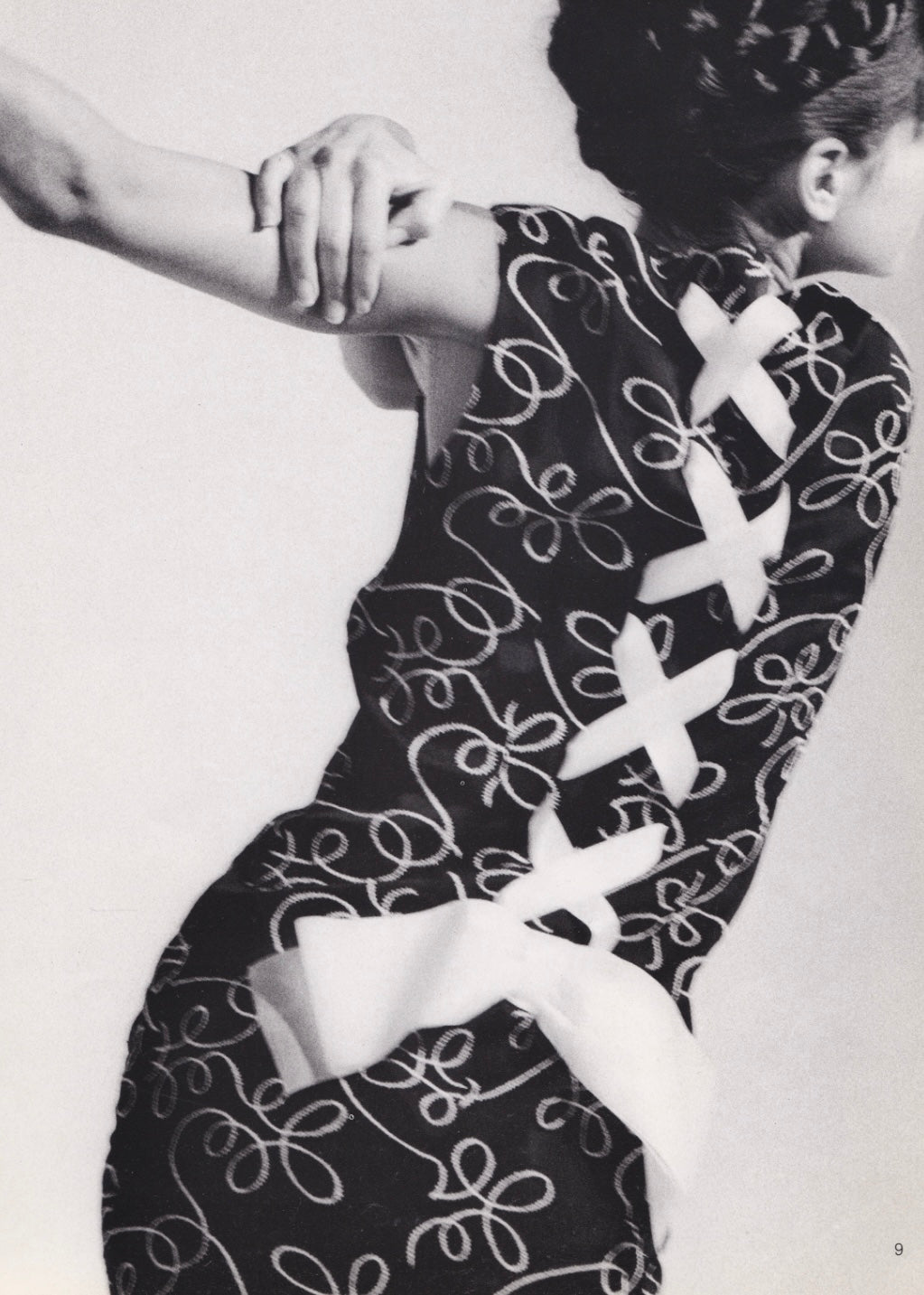 martine sitbon embroidered corset-laced dress, s/s 1987
