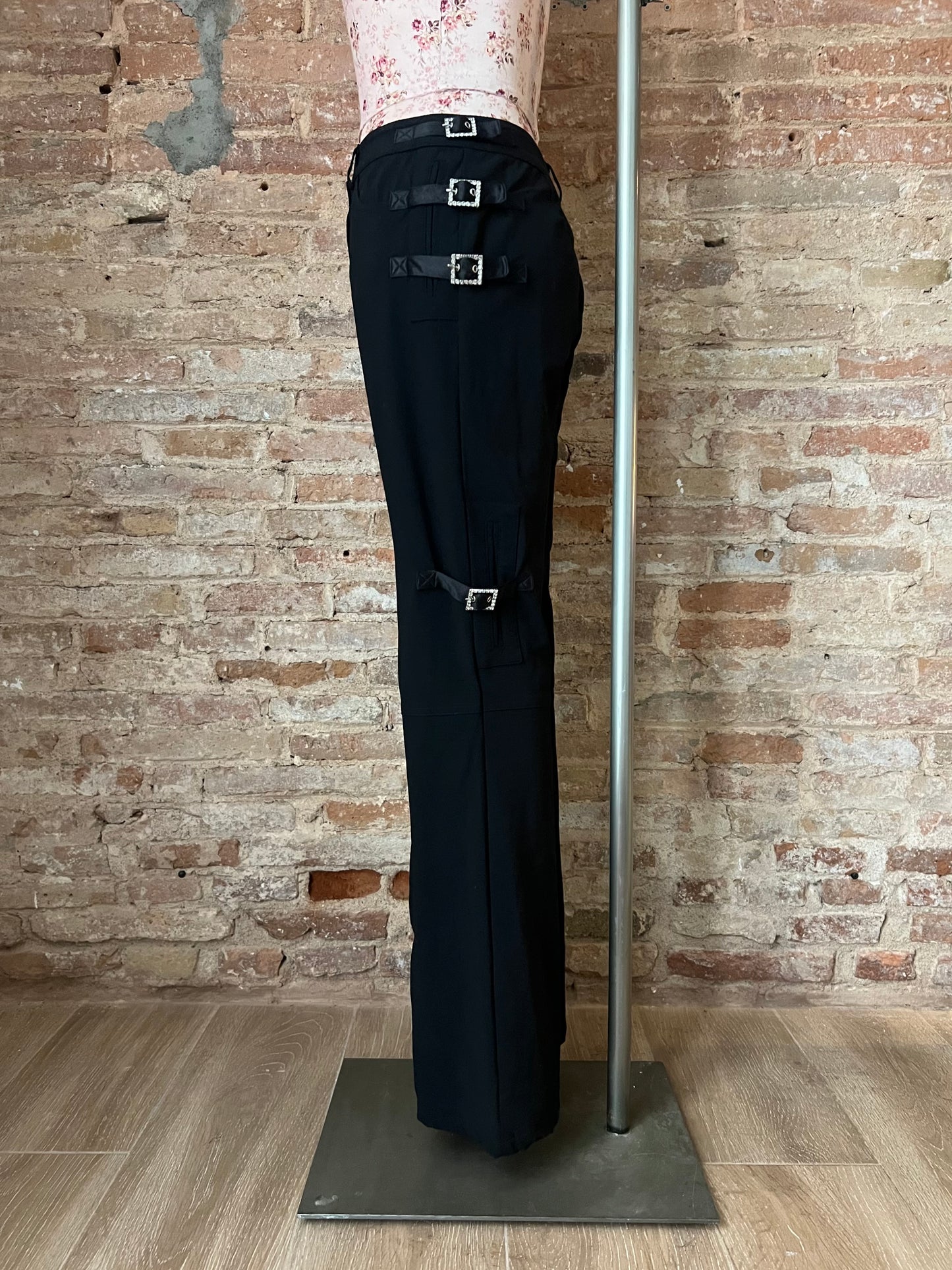 john galliano pavé crystal buckle bondage cargos, s/s 2003