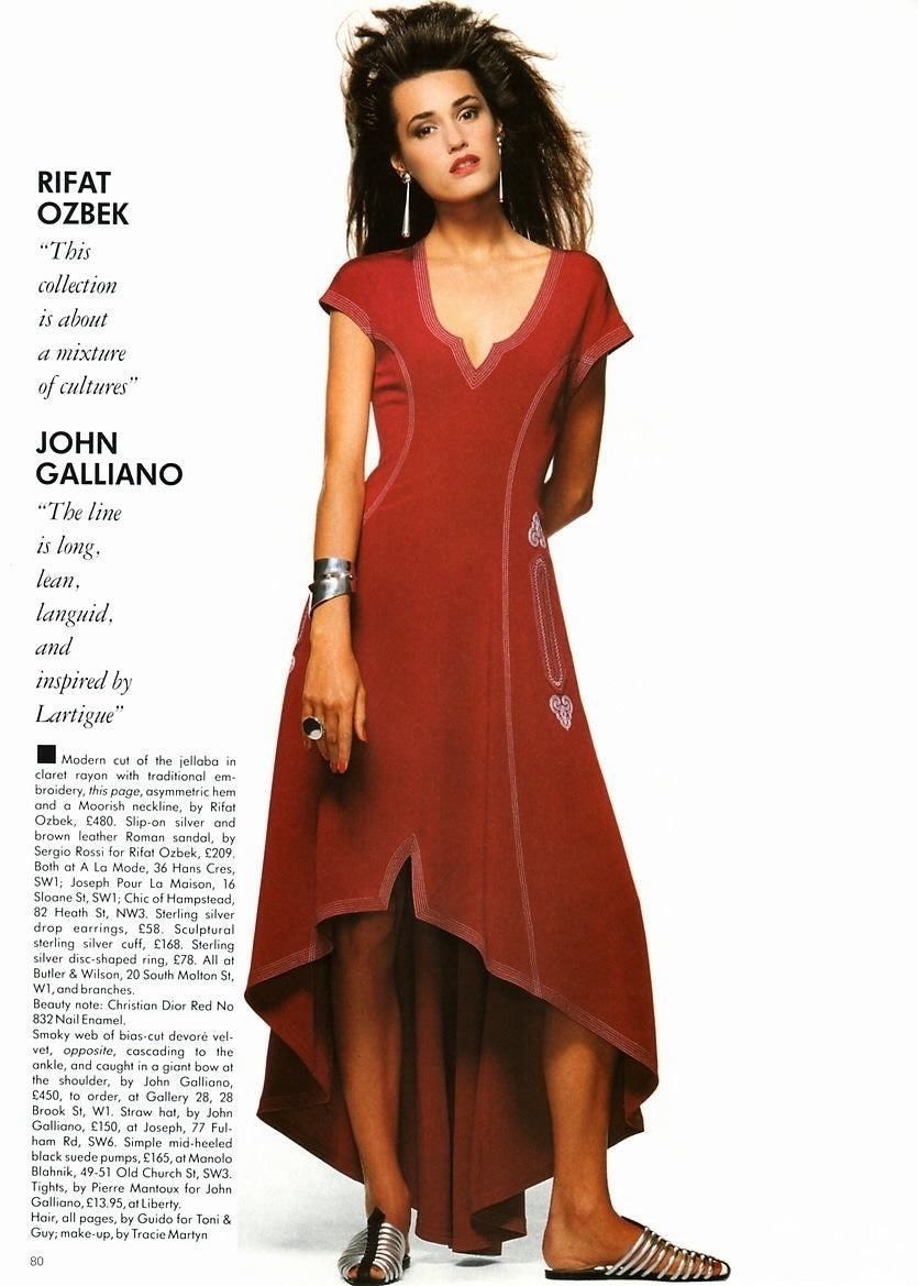 rifat ozbek jellaba inspired midi dress, s/s 1989