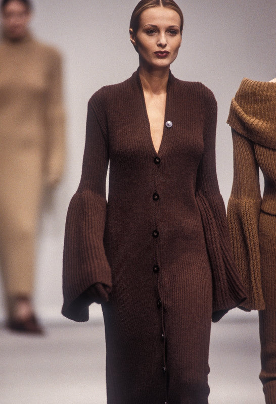 krizia off the shoulder knit with bell sleeves, a/w 1993