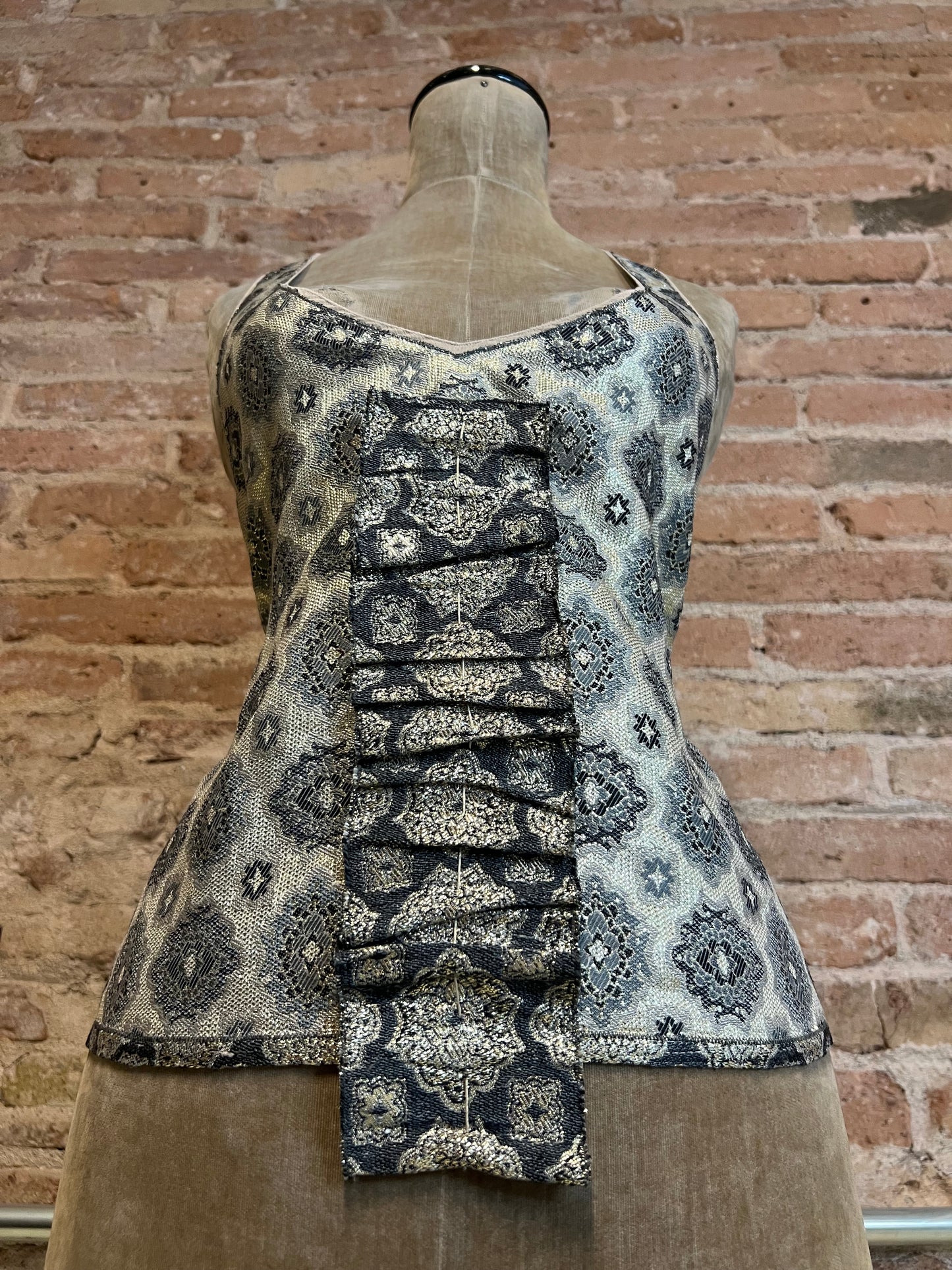 prada backless brocade gilet, s/s 2002