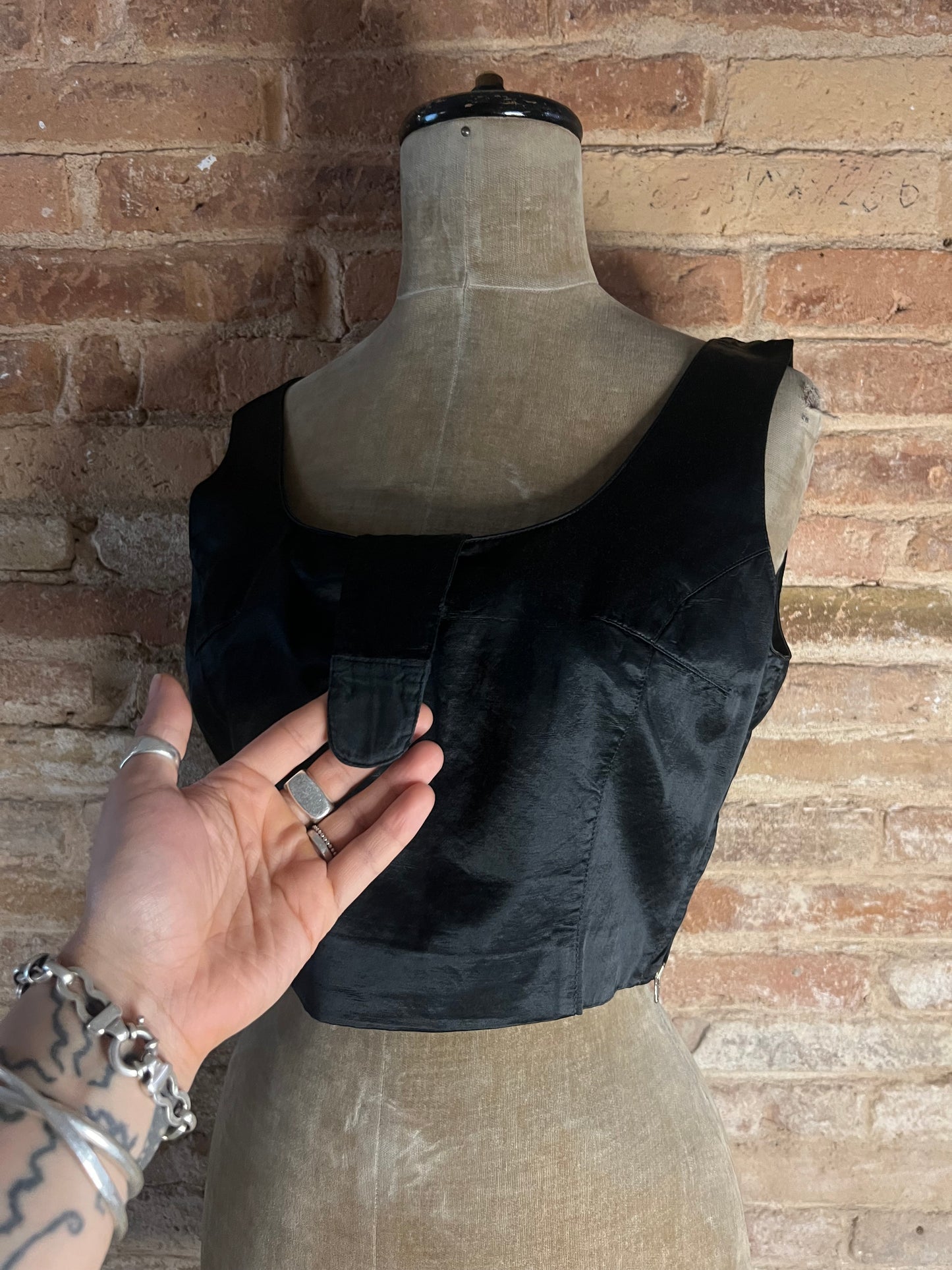 martin margiela black satin bustier, a/w 1995
