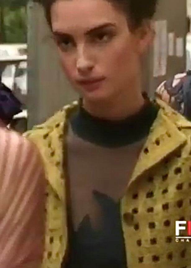 romeo gigli barbed bodice mesh top, s/s 1991