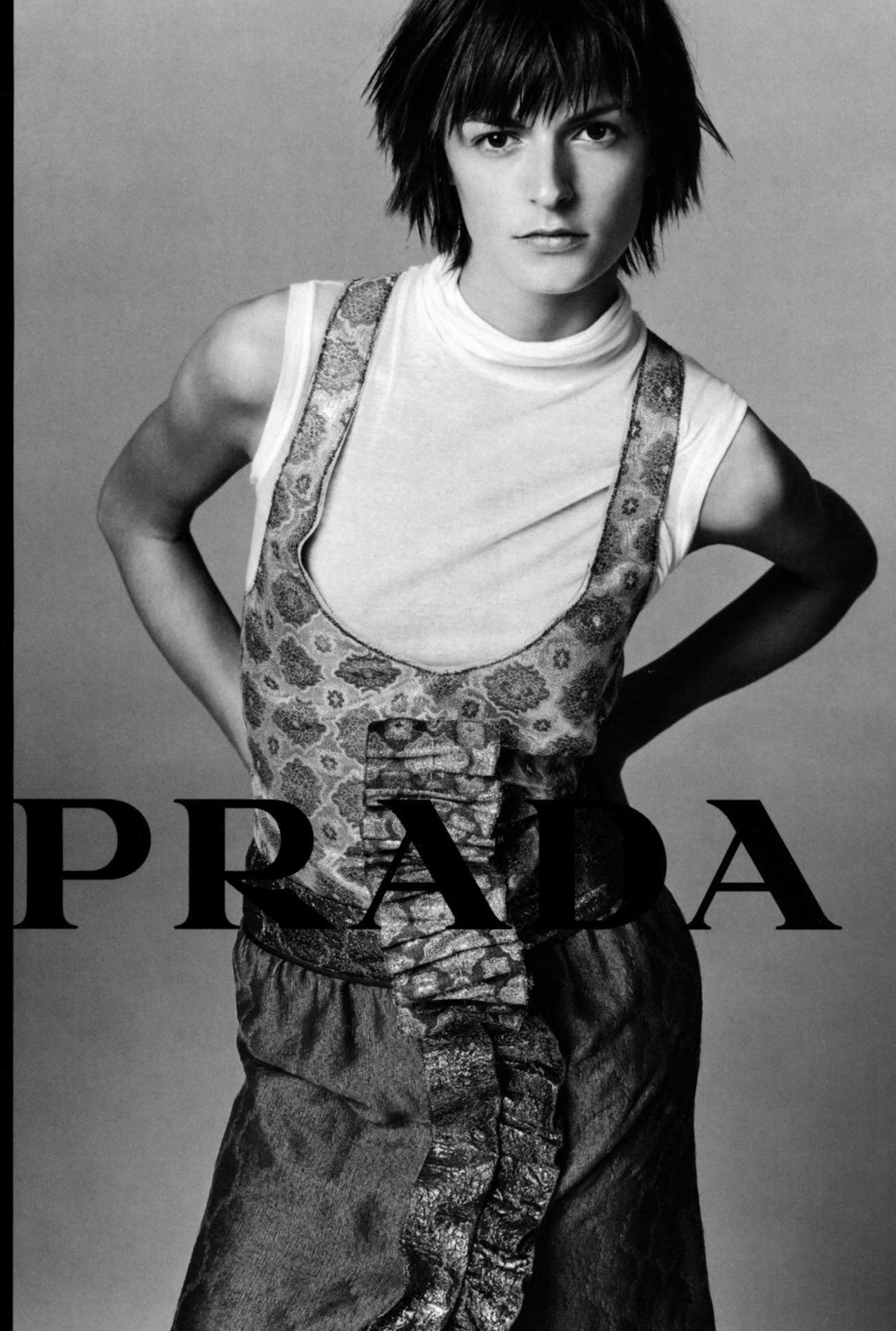 prada backless brocade gilet, s/s 2002