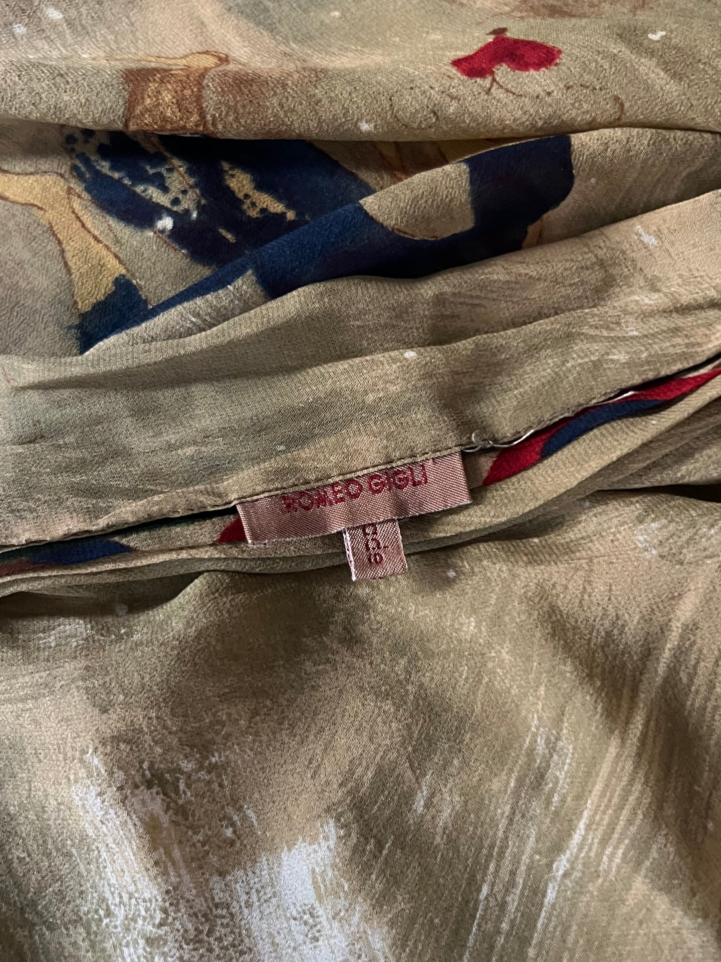 romeo gigli sarong style mural print skirt, s/s 1994