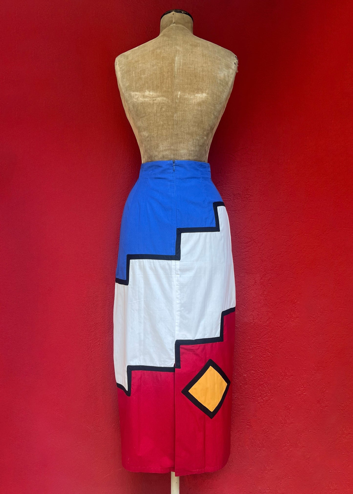 chantal thomass geometric panel skirt, s/s 1992