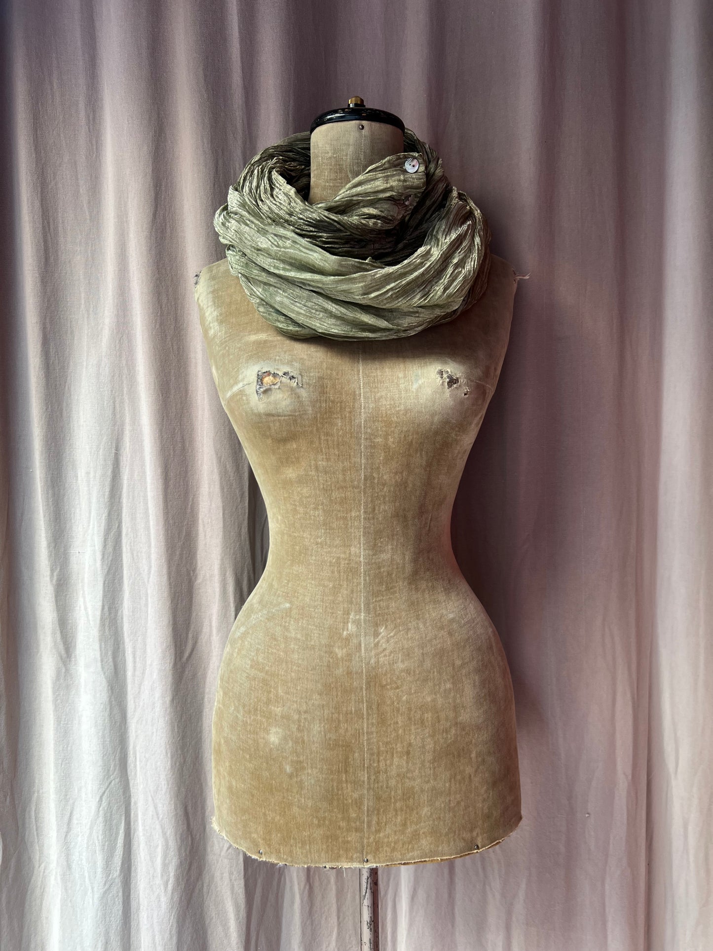 romeo gigli silk and metal plissé wrap top, s/s 1990