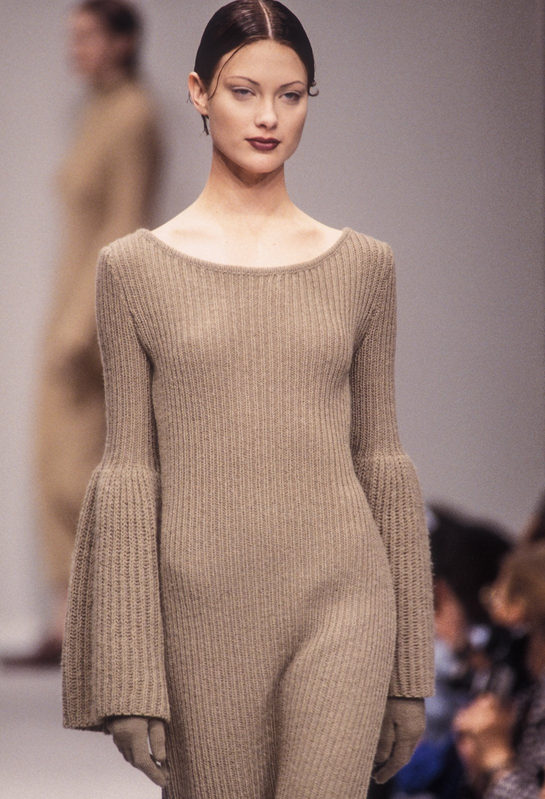 krizia off the shoulder knit with bell sleeves, a/w 1993