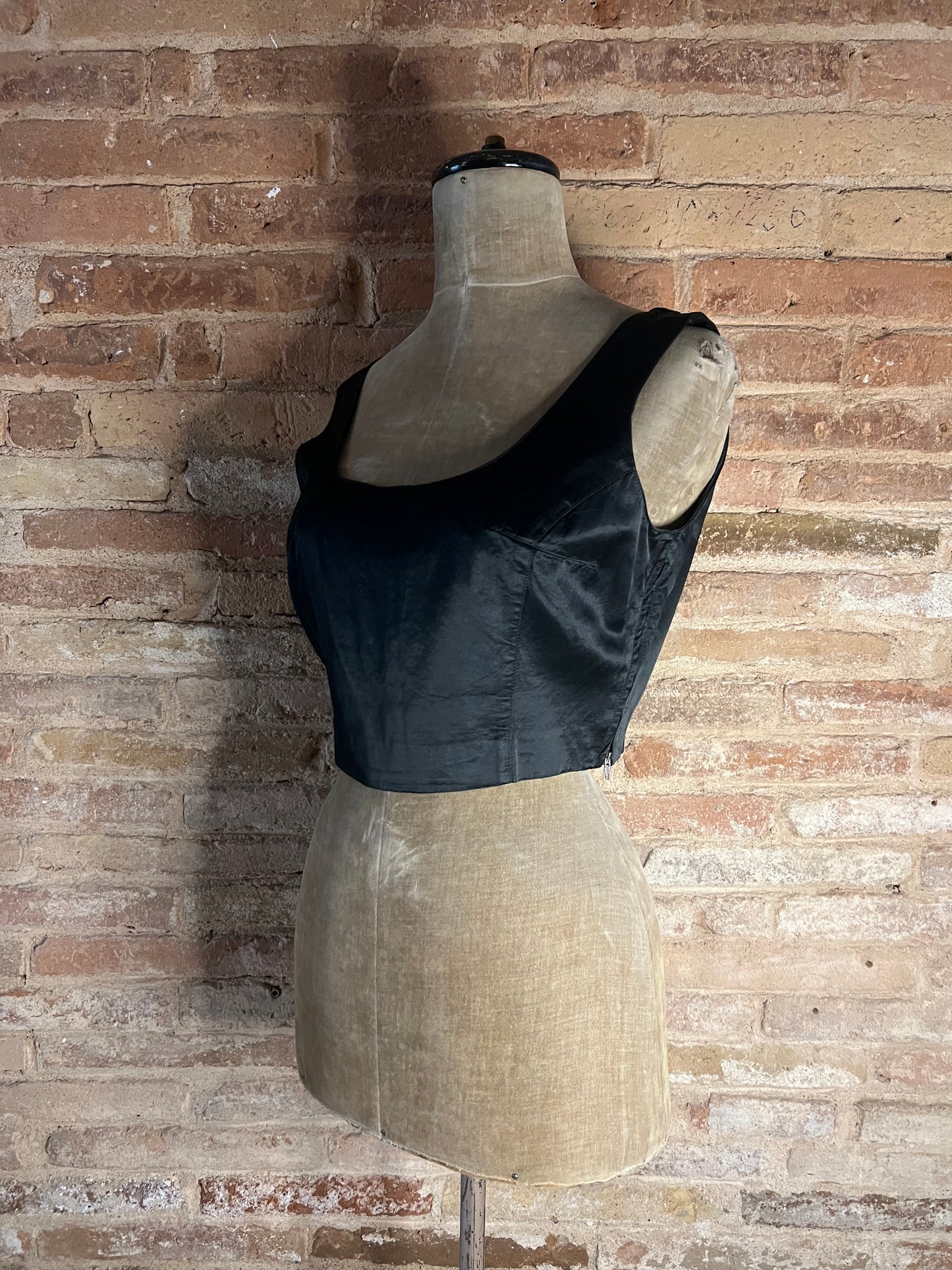 martin margiela black satin bustier, a/w 1995