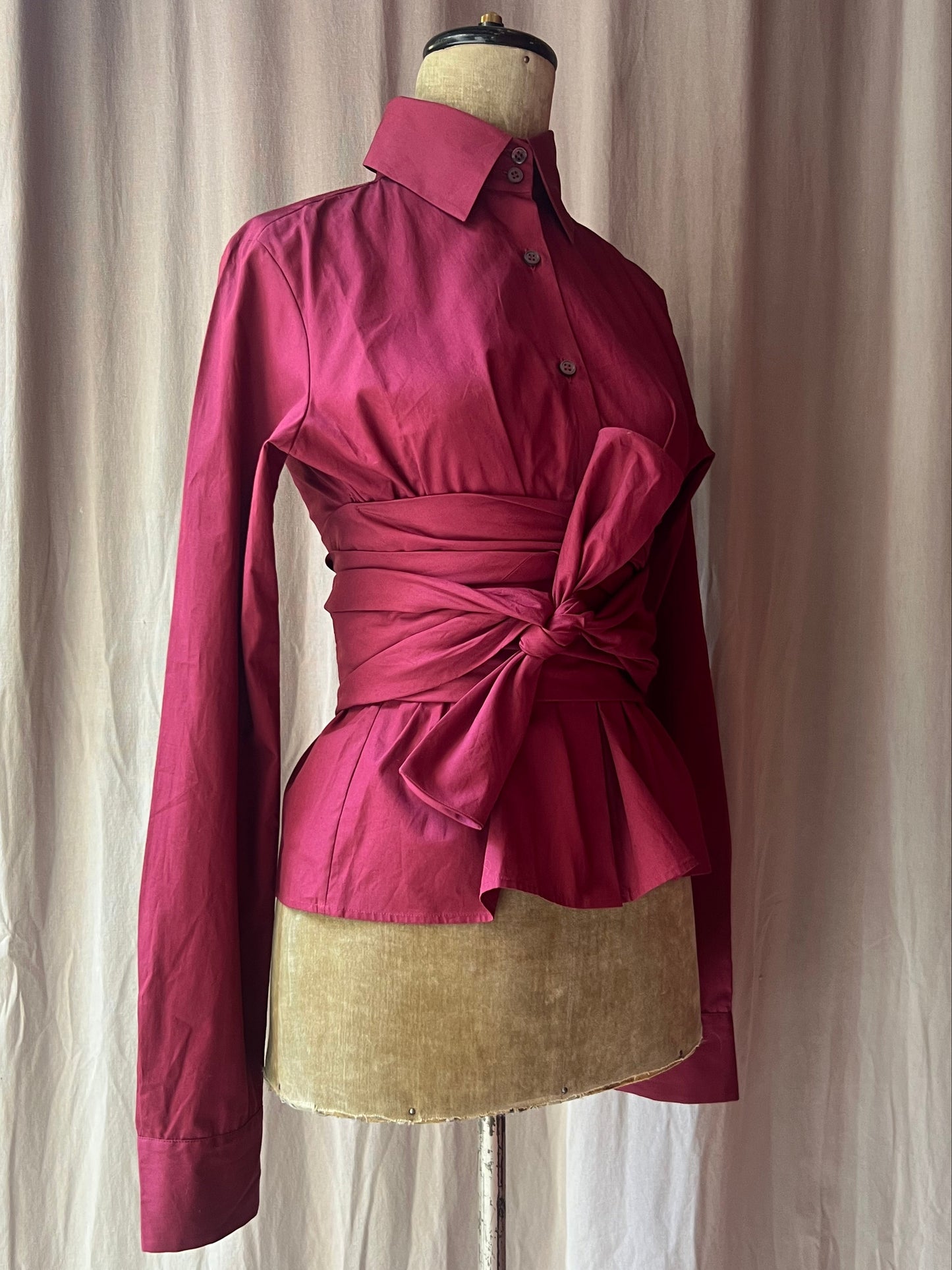 romeo gigli obi belt wrap shirt, a/w 2000