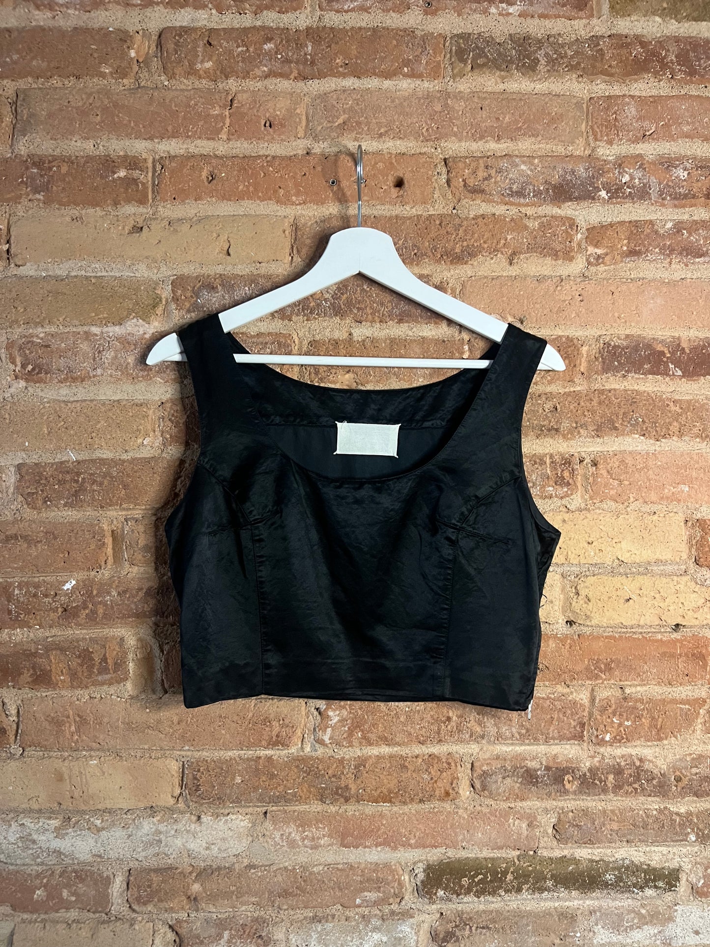 martin margiela black satin bustier, a/w 1995