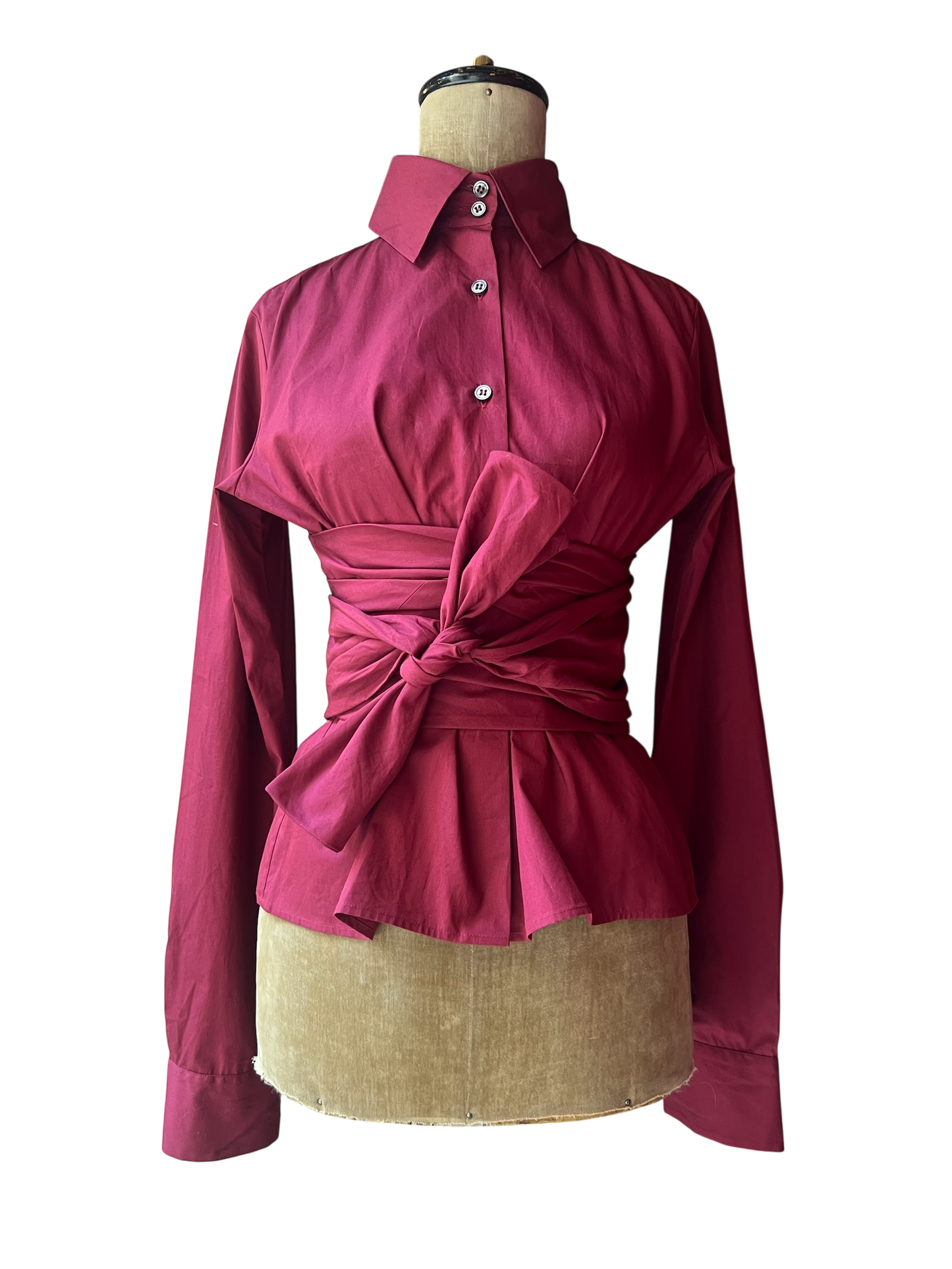 romeo gigli obi belt wrap shirt, a/w 2000