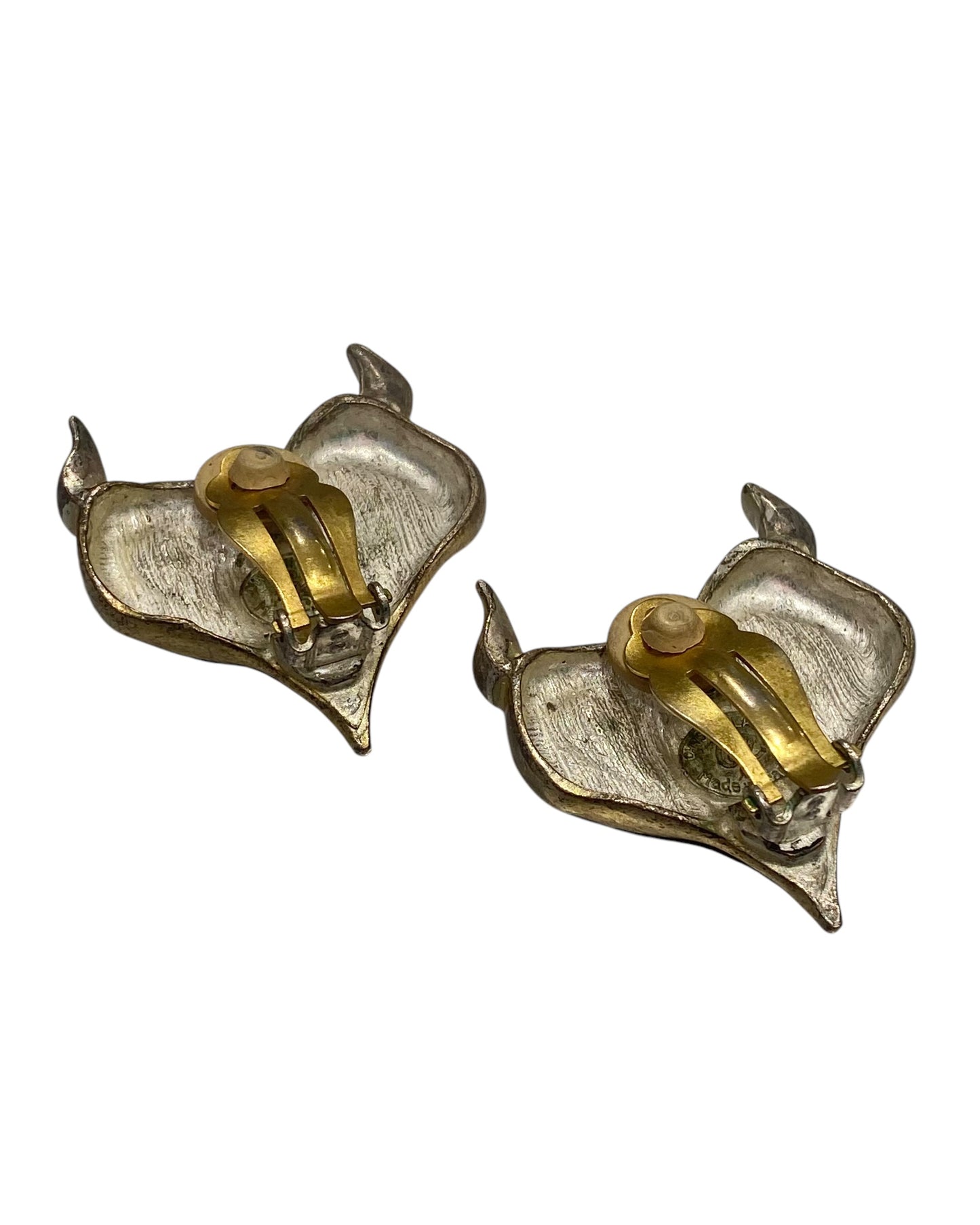 christian lacroix “horned-heart” clip on earrings, 1990s