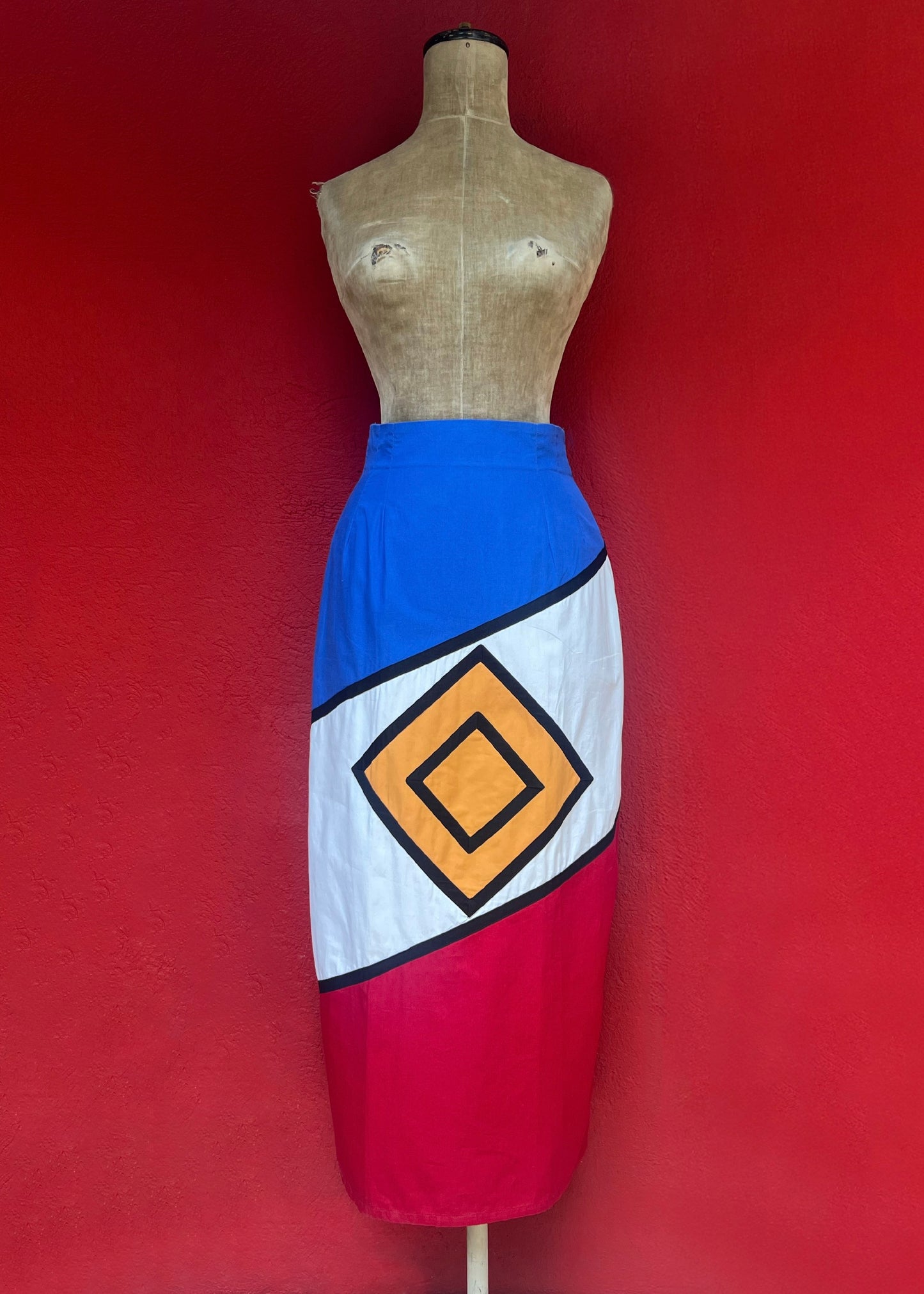 chantal thomass geometric panel skirt, s/s 1992