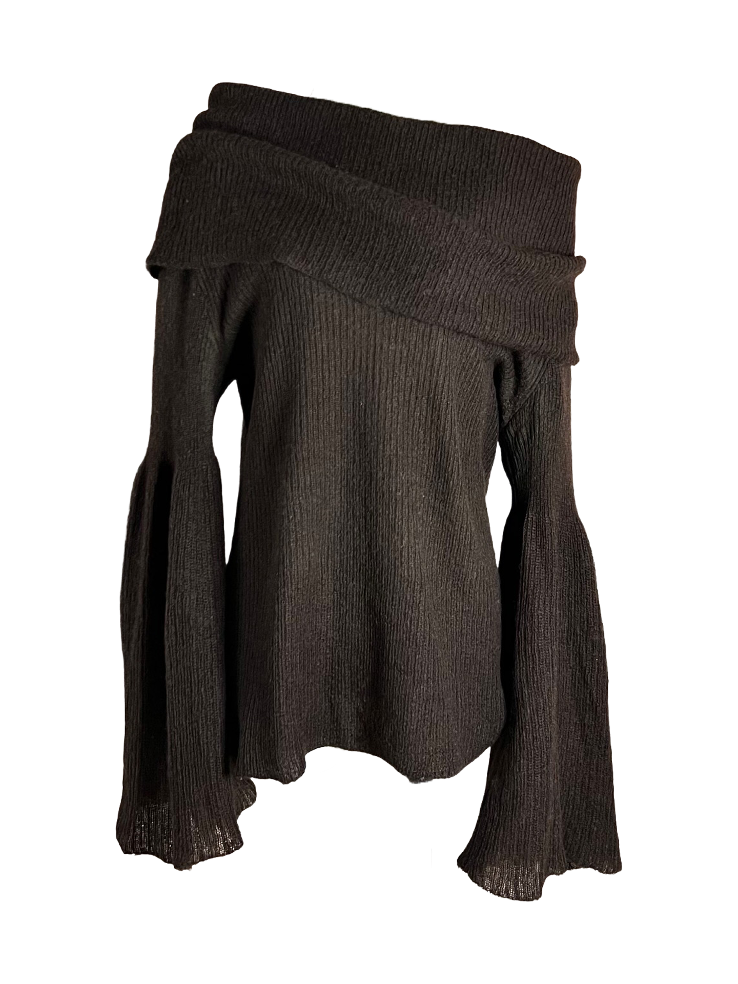 krizia off the shoulder knit with bell sleeves, a/w 1993