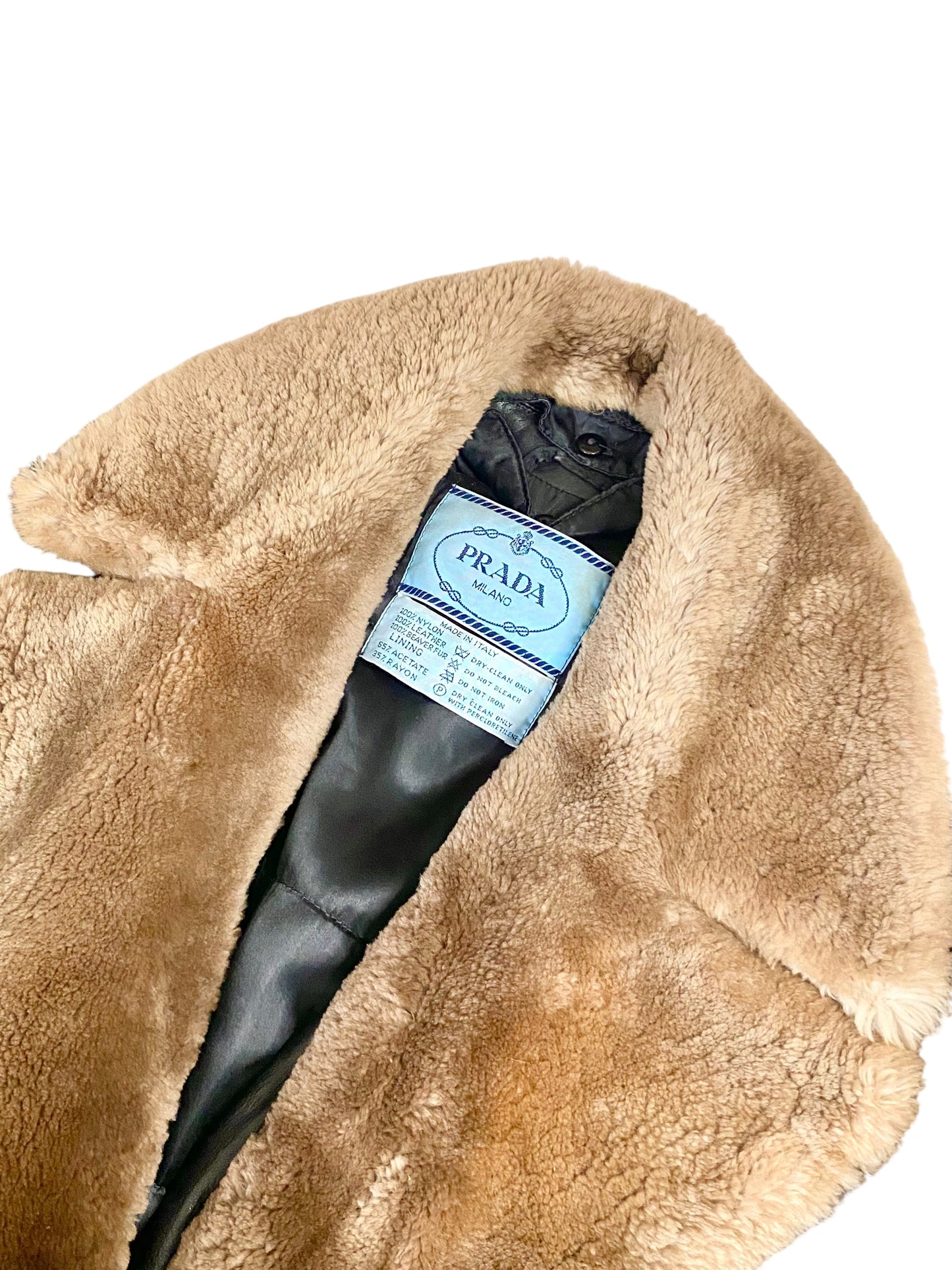 prada nylon, leather, and beaver fur anorak, a/w 1994