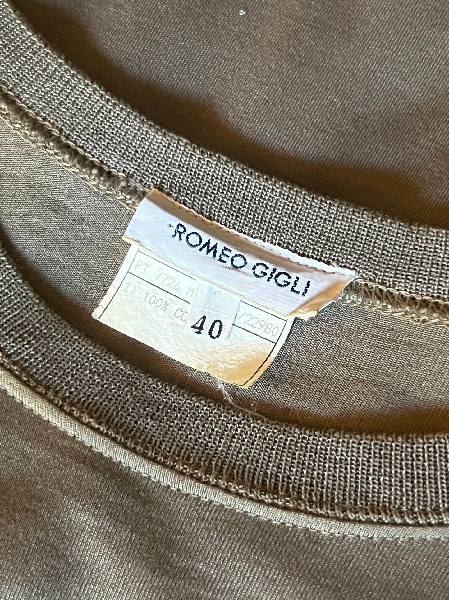 romeo gigli flounced hem cotton jersey dress, mid 1980s