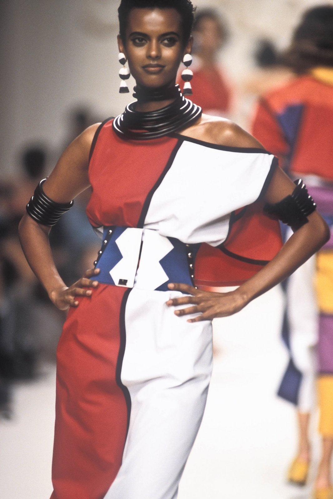 chantal thomass geometric panel skirt, s/s 1992