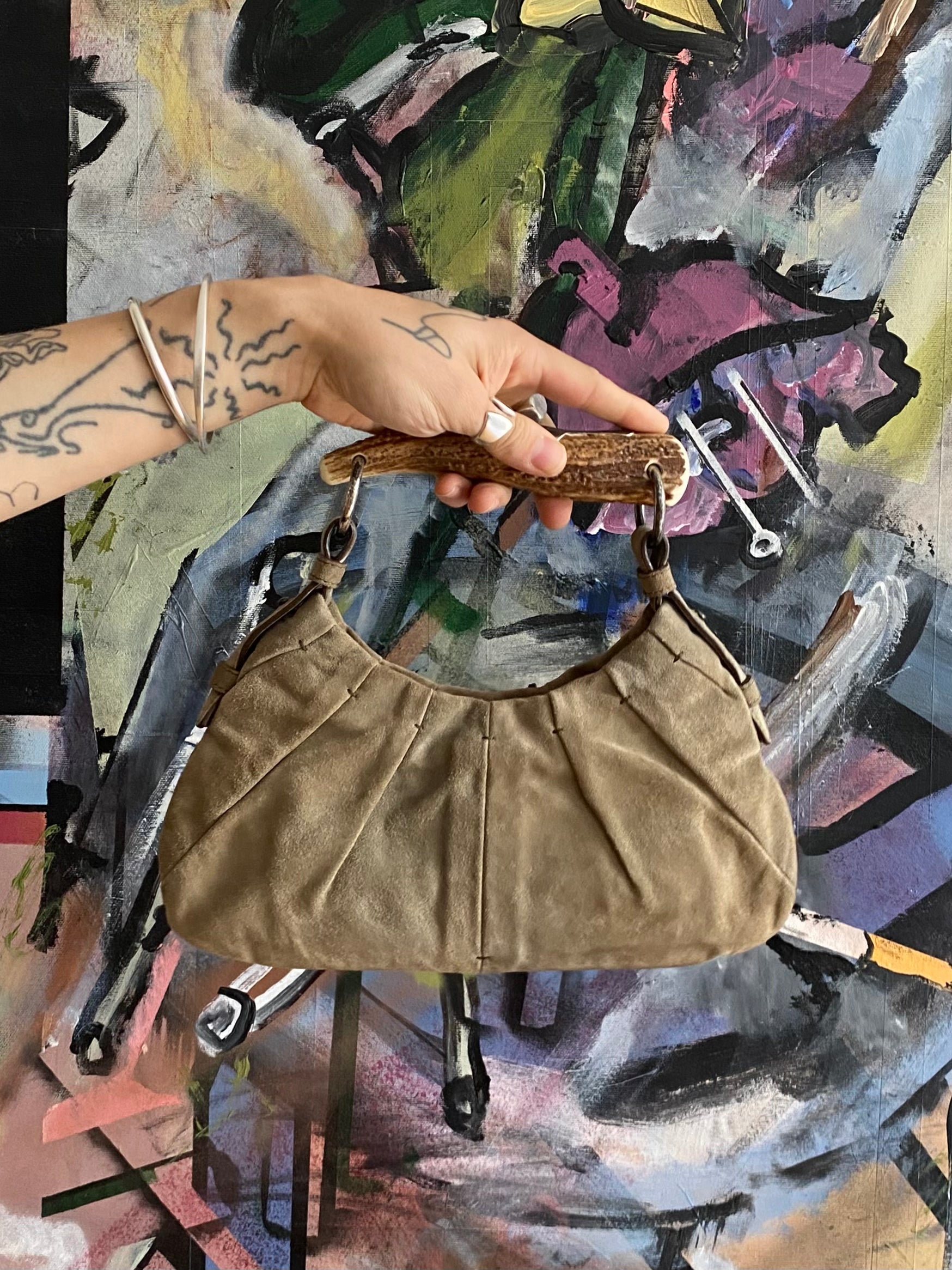 バッグ Yves Saint Laurent mombasa mini Yves Saint Laurent YSL Brown Mombasa Saint Tropez Leather
