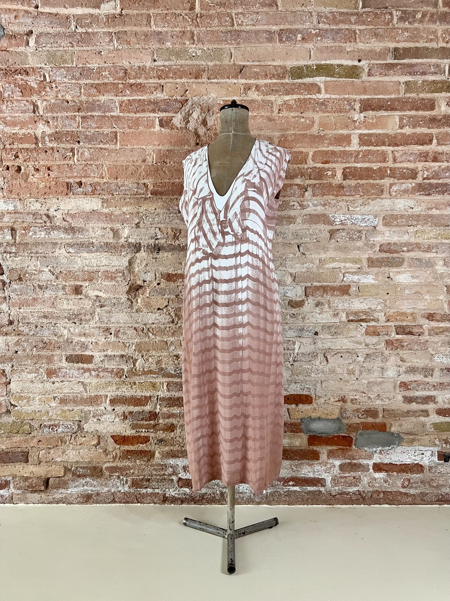 martin margiela trompe l’oeil photo-print rayon dress, s/s 1996