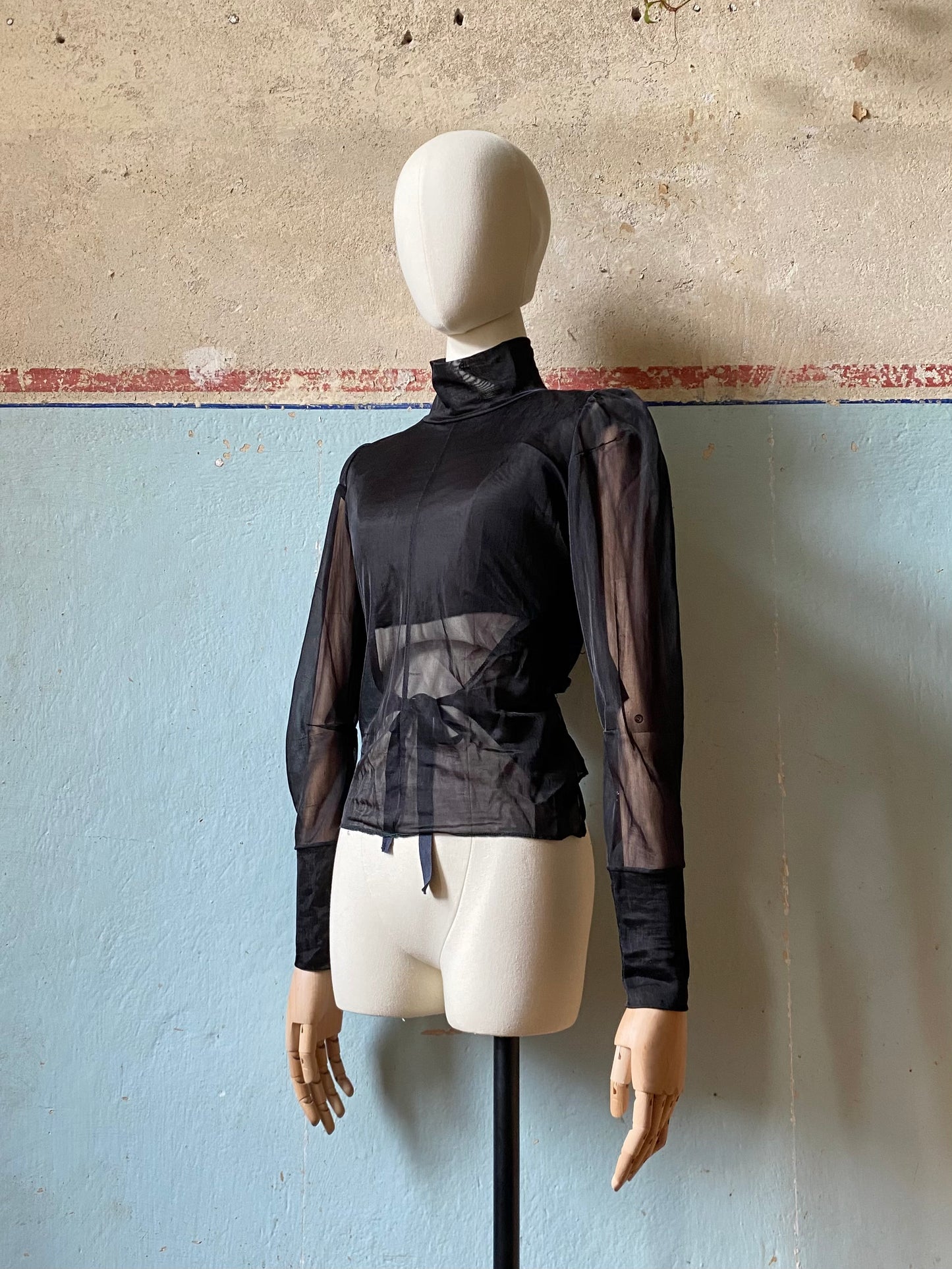 martin margiela stretch tulle blouse, f/w 1991