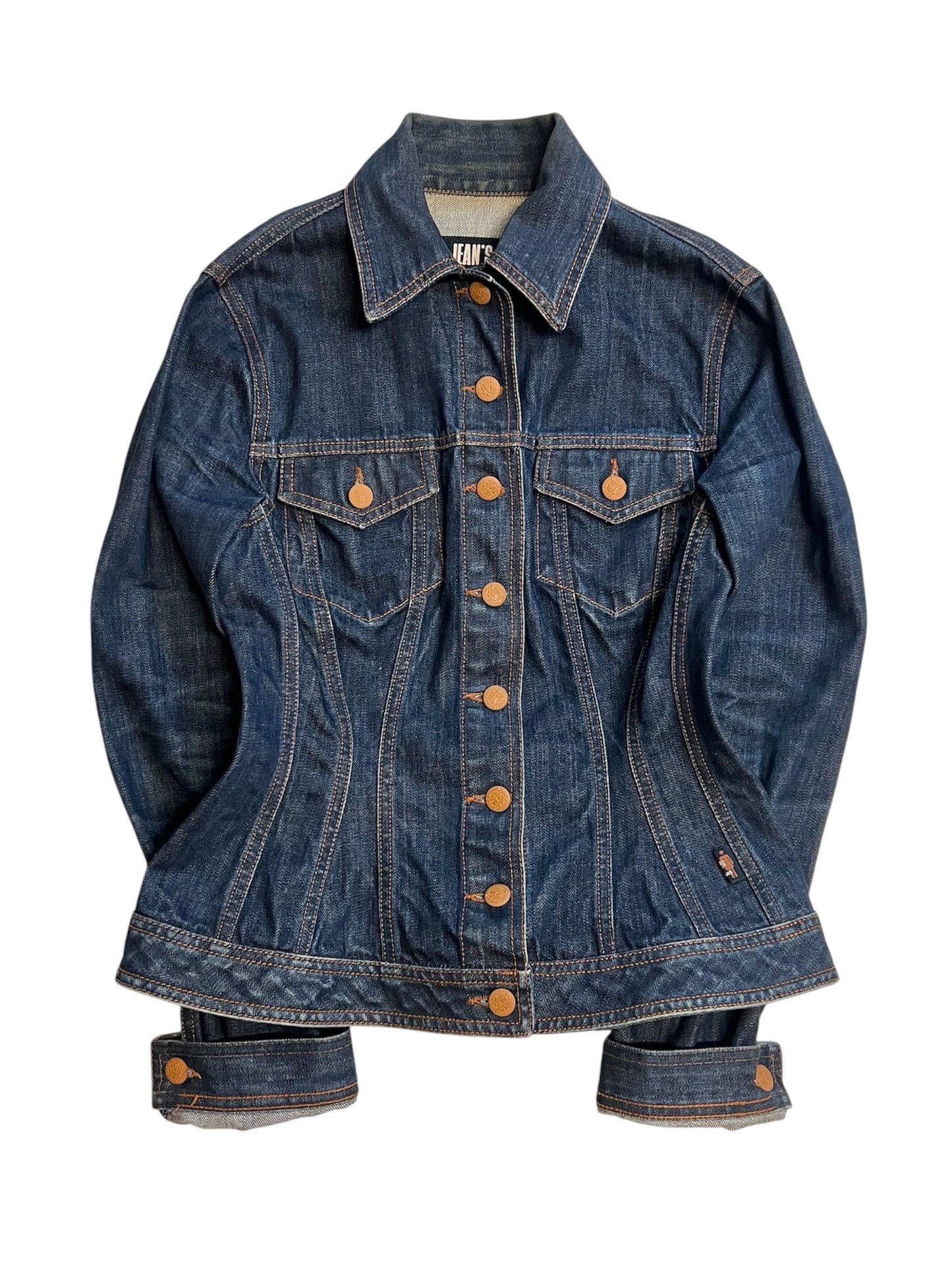 jean-paul gaultier wasp-waist corset denim jacket, 2000s