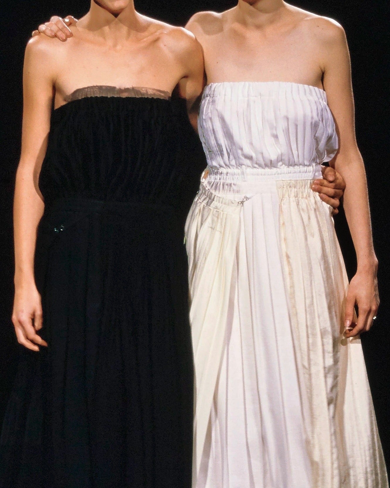 martin margiela oversized silk skirt with straps, s/s 2001