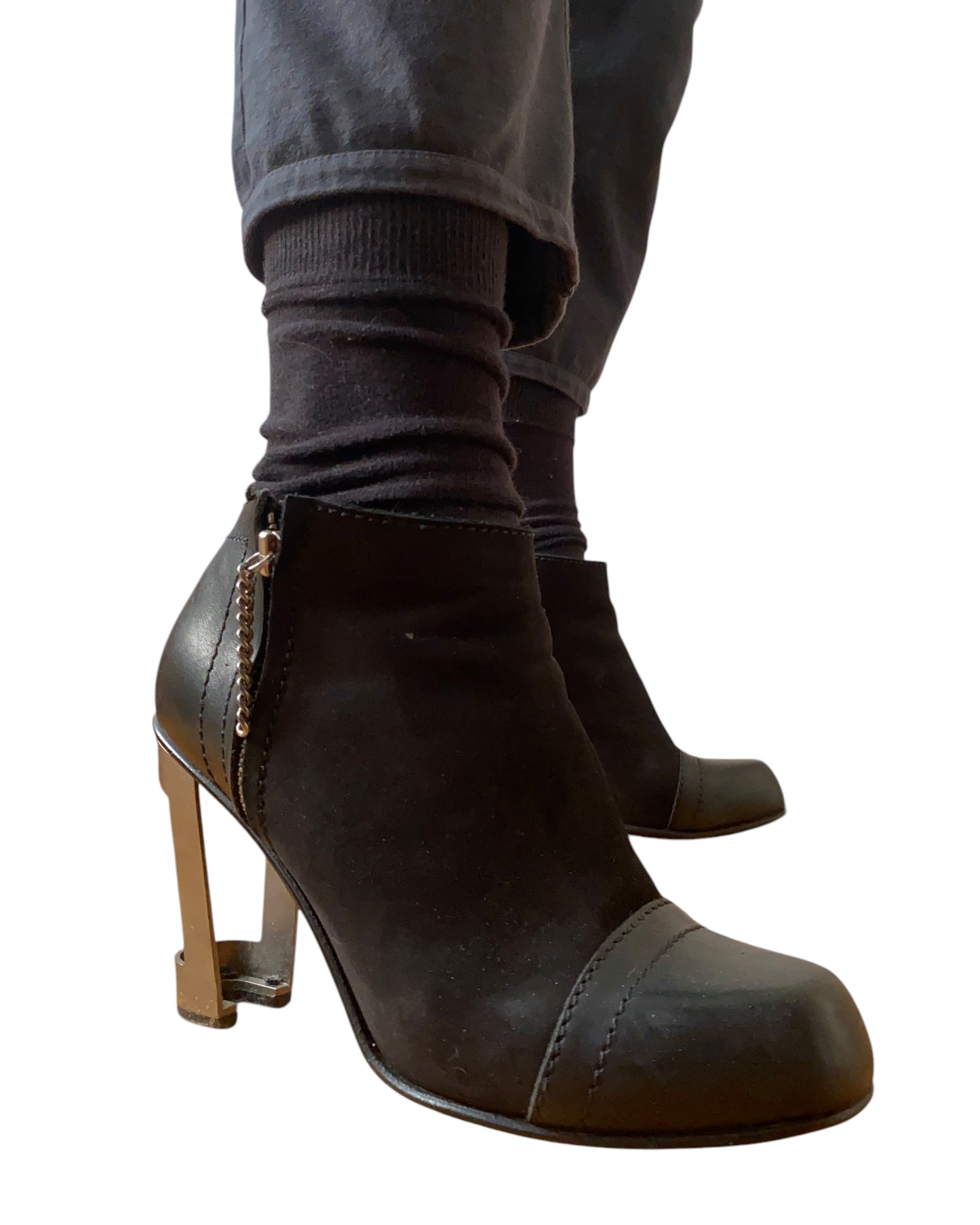 dirk bikkembergs metal heeled boot, a/w 1996