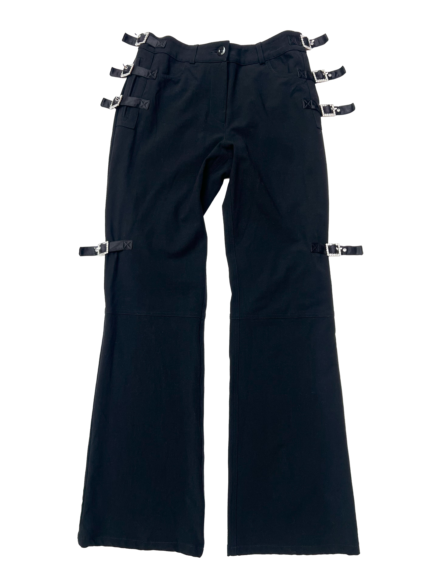 john galliano pavé crystal buckle bondage cargos, s/s 2003