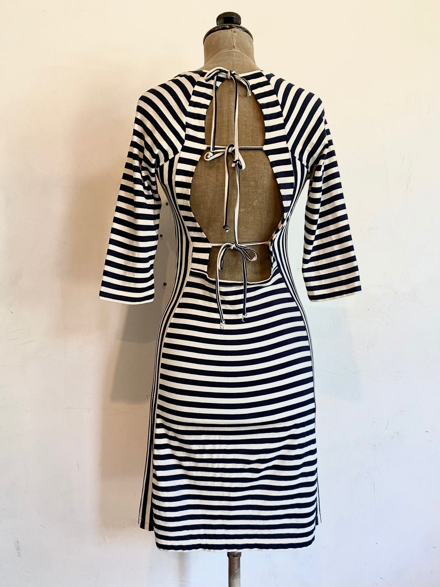 jean paul gaultier striped dress with 3D bust, 90s