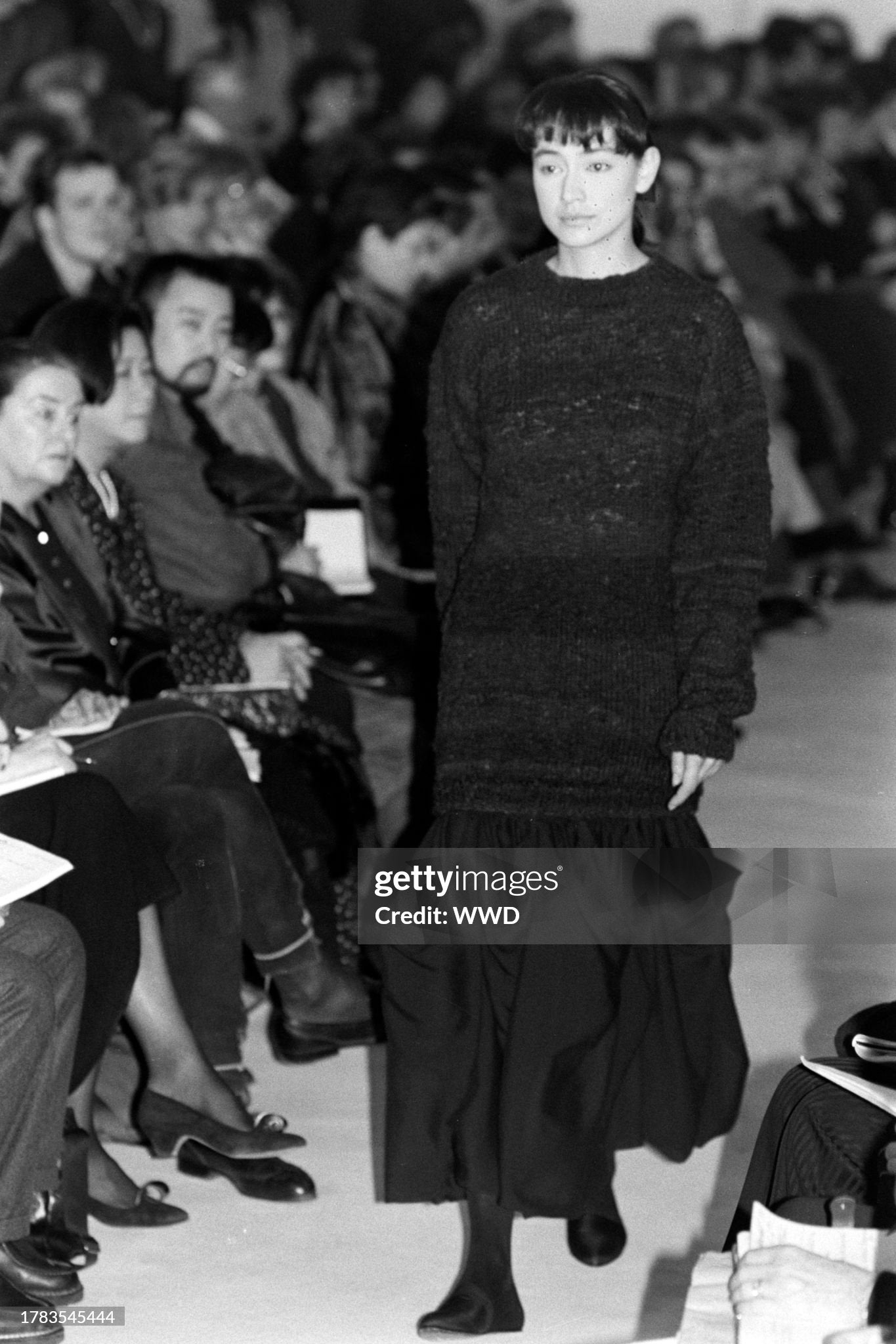 romeo gigli flounced hem cotton jersey dress, mid 1980s