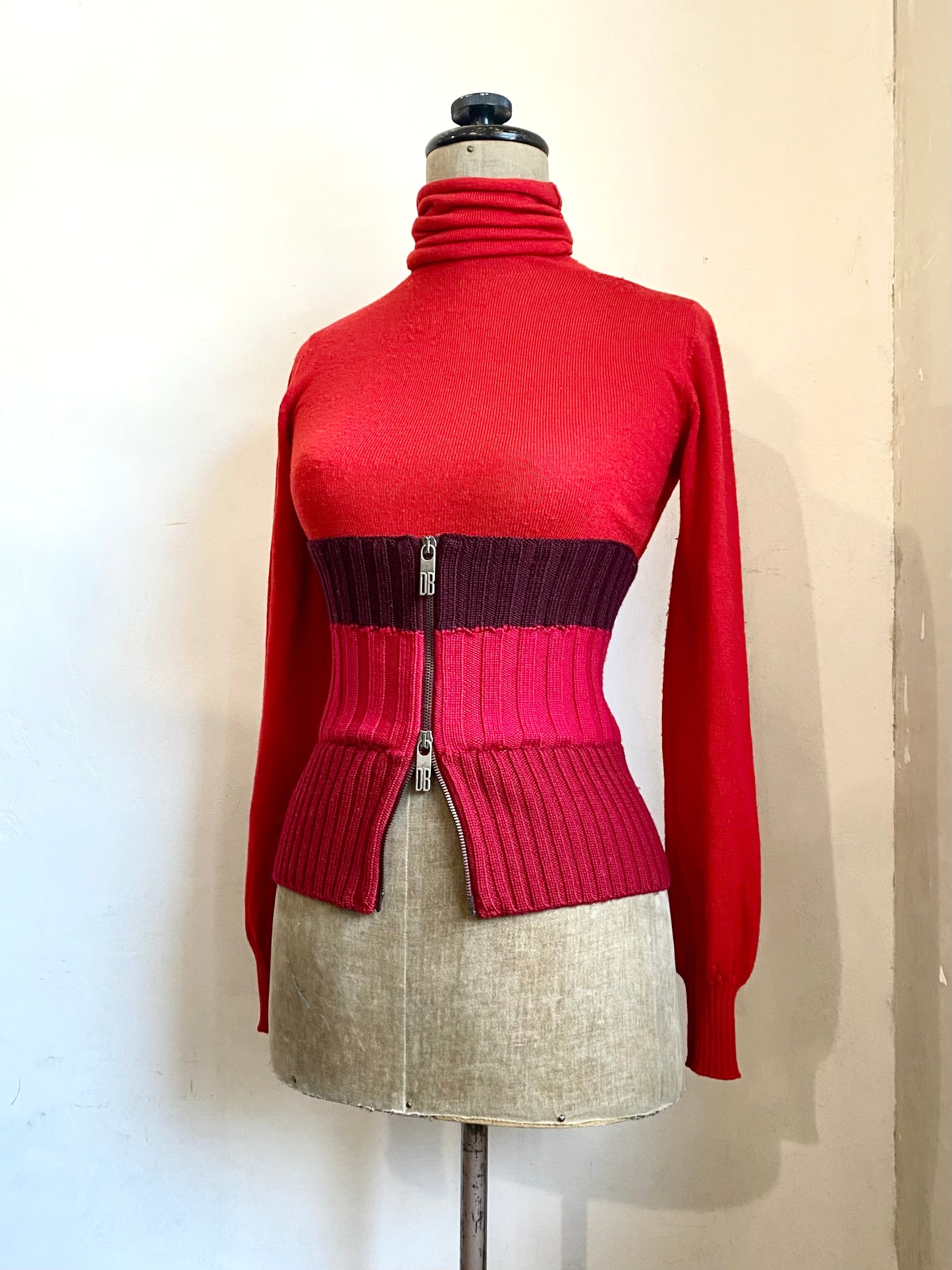 dirk bikkembergs jumper with transformable knit corset, f/w 2004