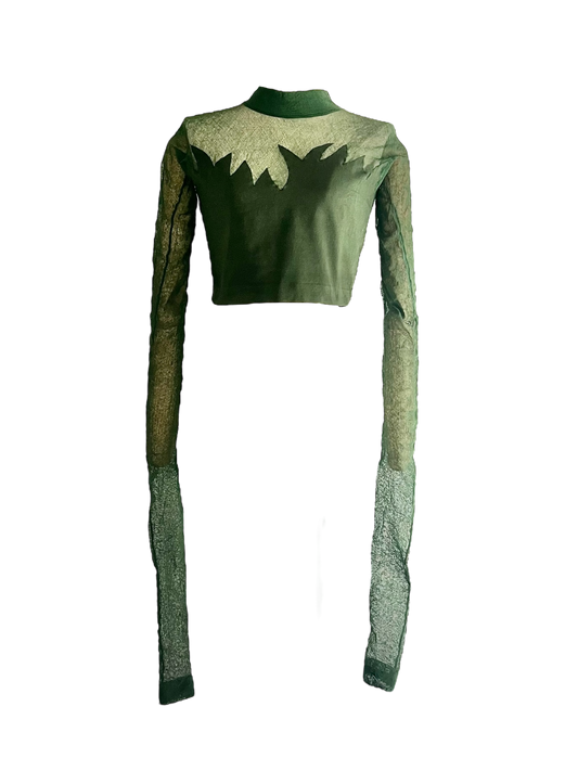 romeo gigli barbed bodice mesh top, s/s 1991