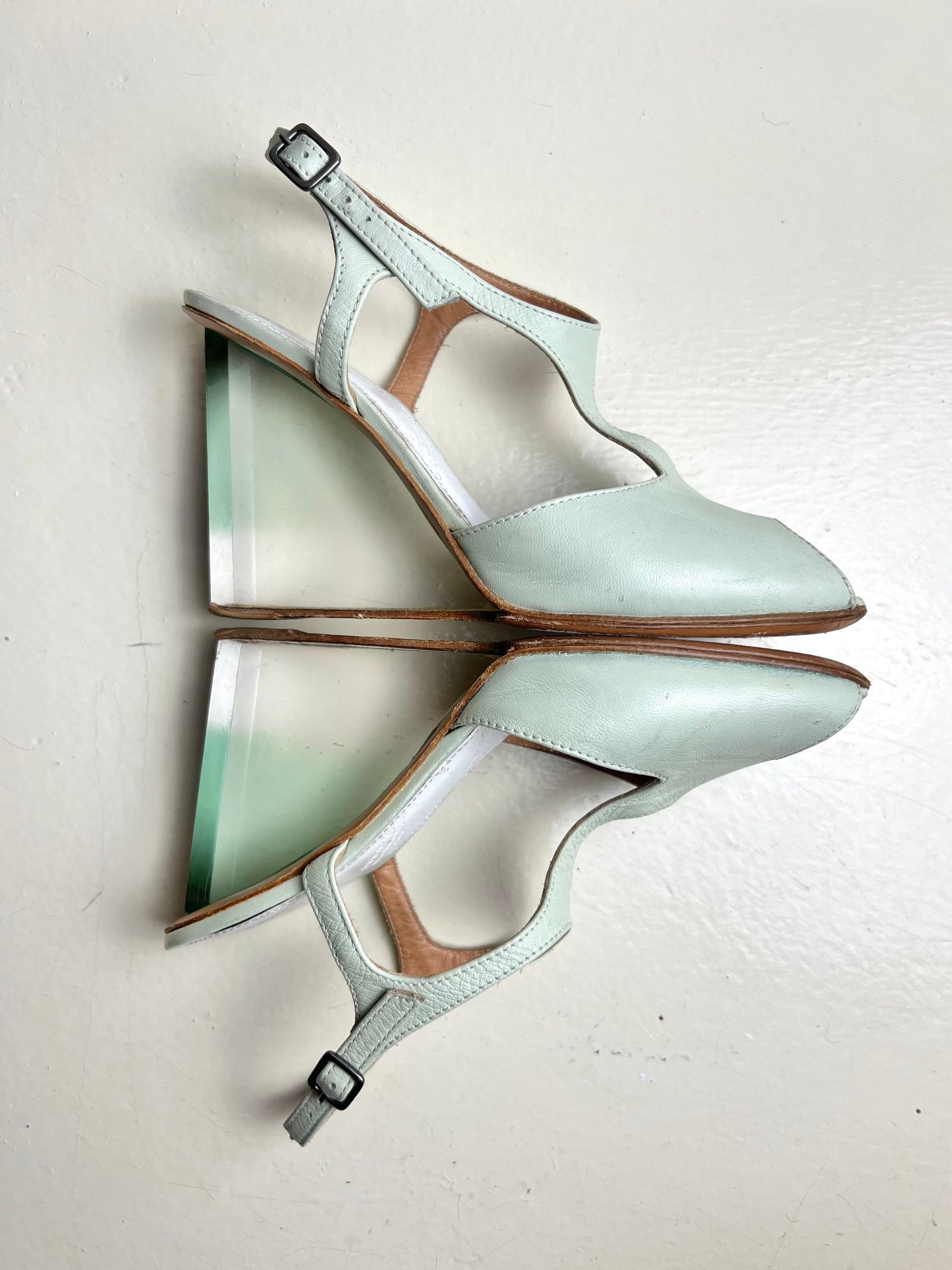 maison margiela plexiglass heel t-bar wedges, s/s 2007