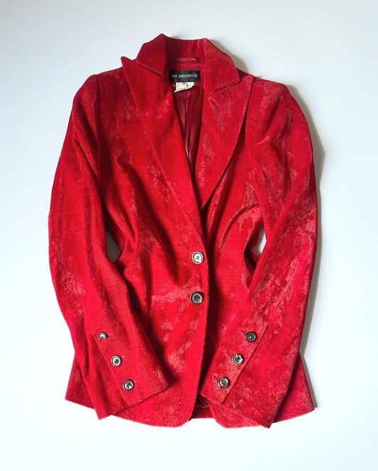 ann demeulemeester red cord blazer, f/w 1996