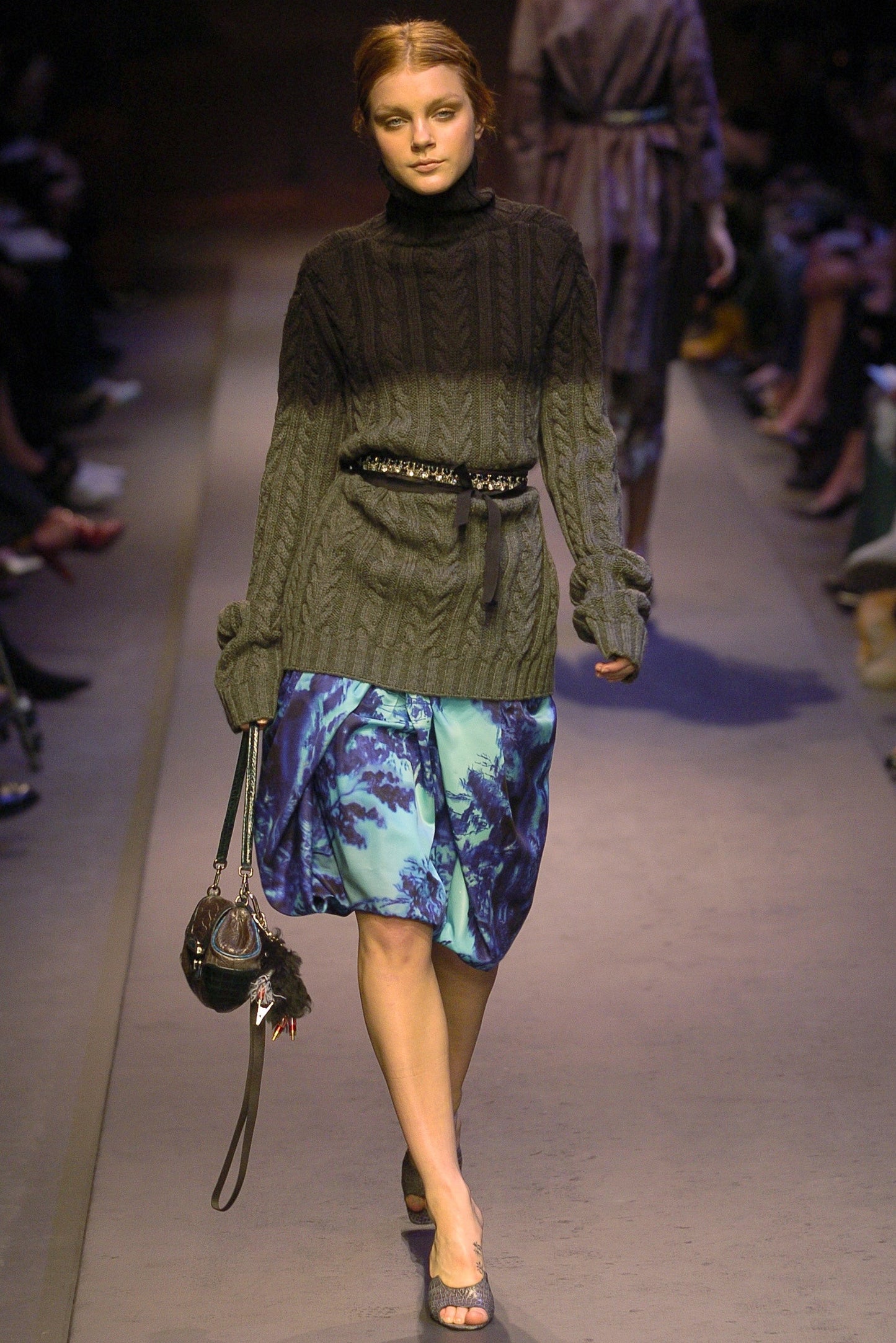 prada multicolor abstract scenic print skirt, f/w 2004