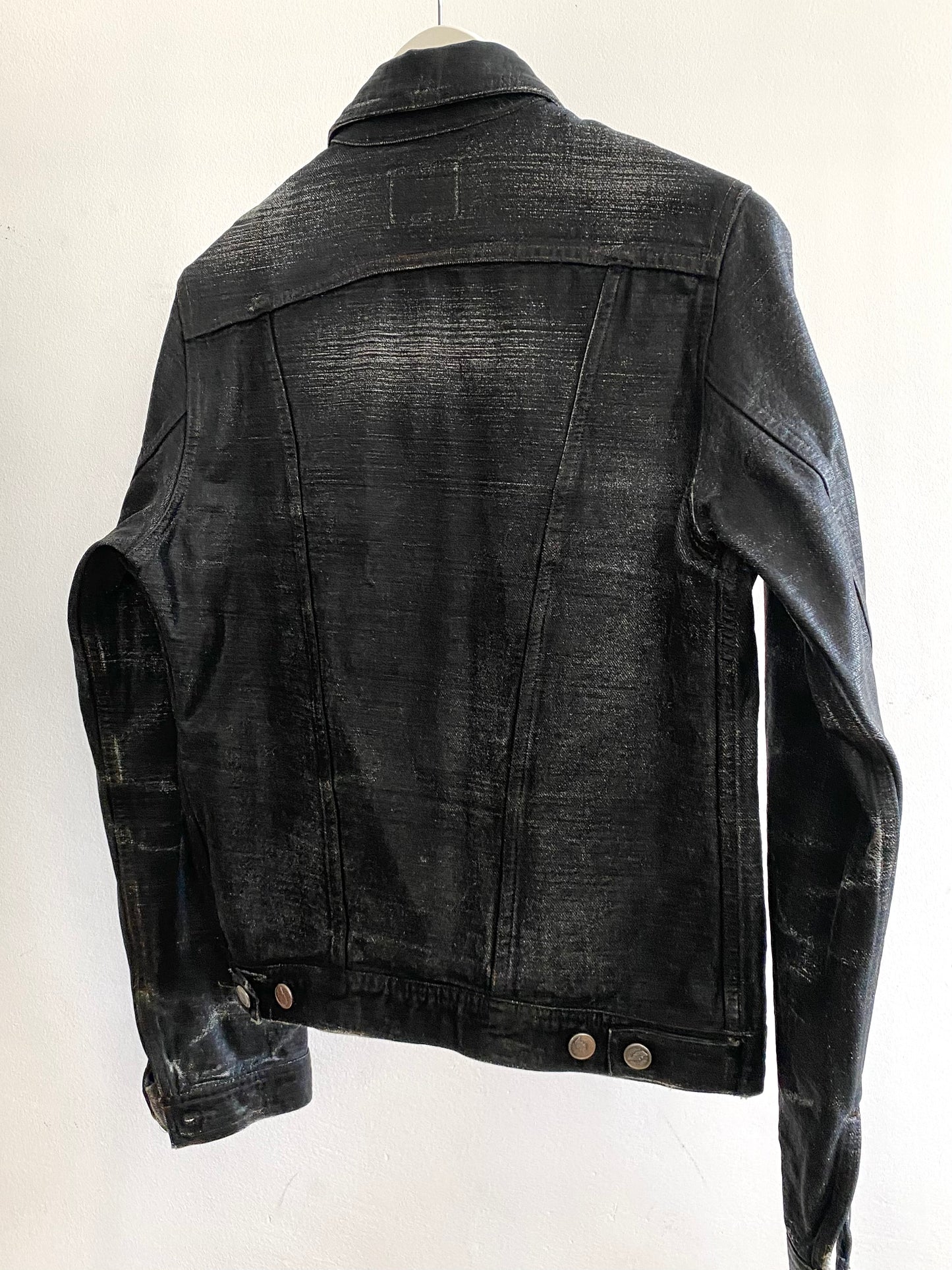 wild & lethal trash denim coated trucker jacket, late 90s/00s