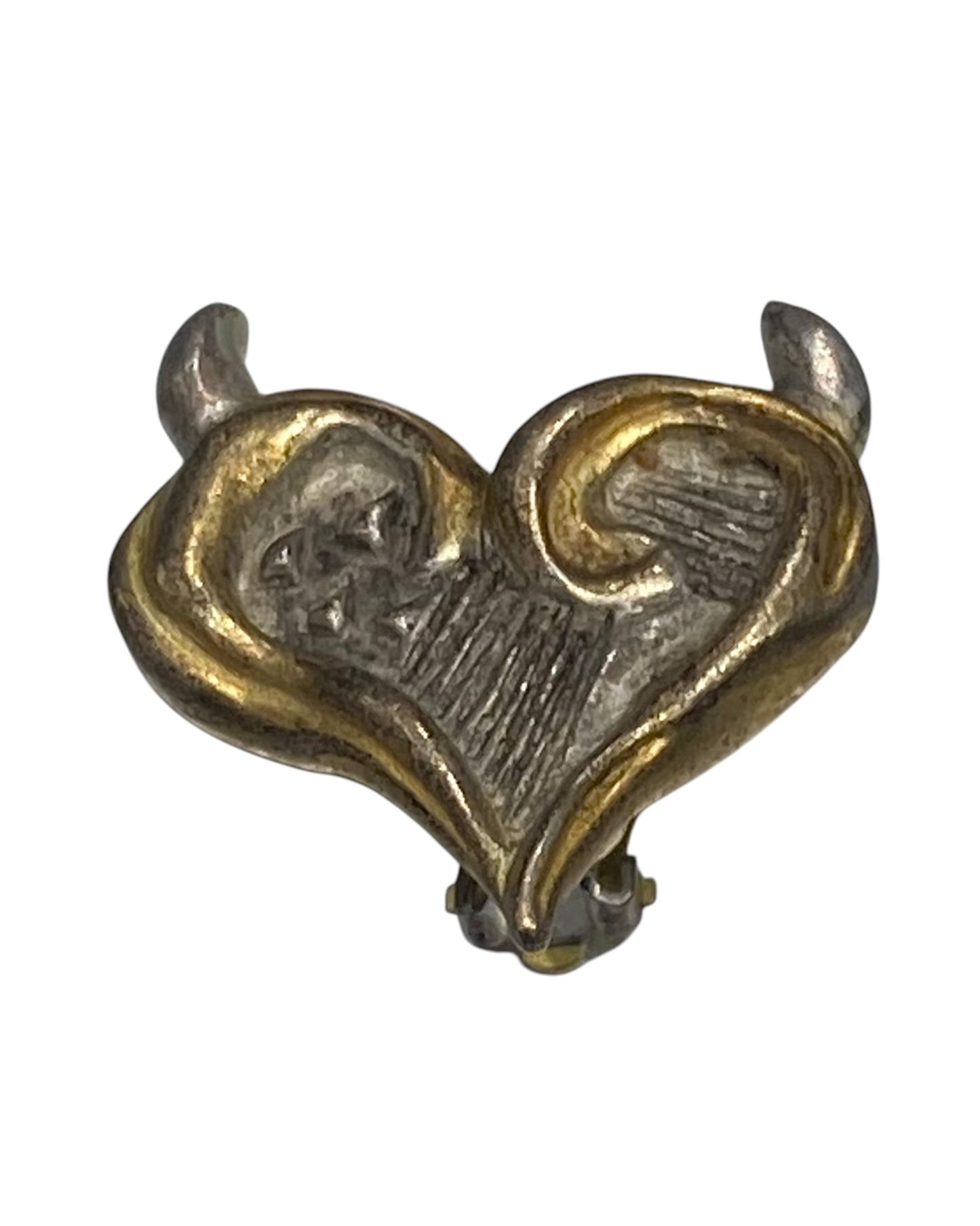 christian lacroix “horned-heart” clip on earrings, 1990s