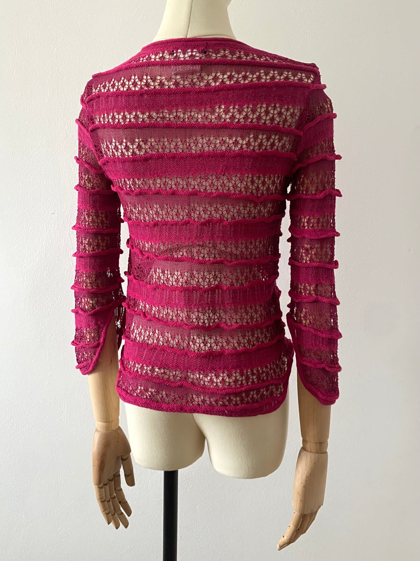 atsuro tayama fuschia loose gauge knit