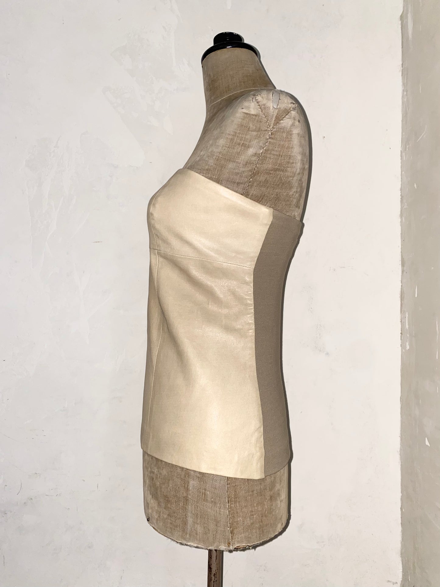 maison martin margiela ecru leather bustier, s/s 2012