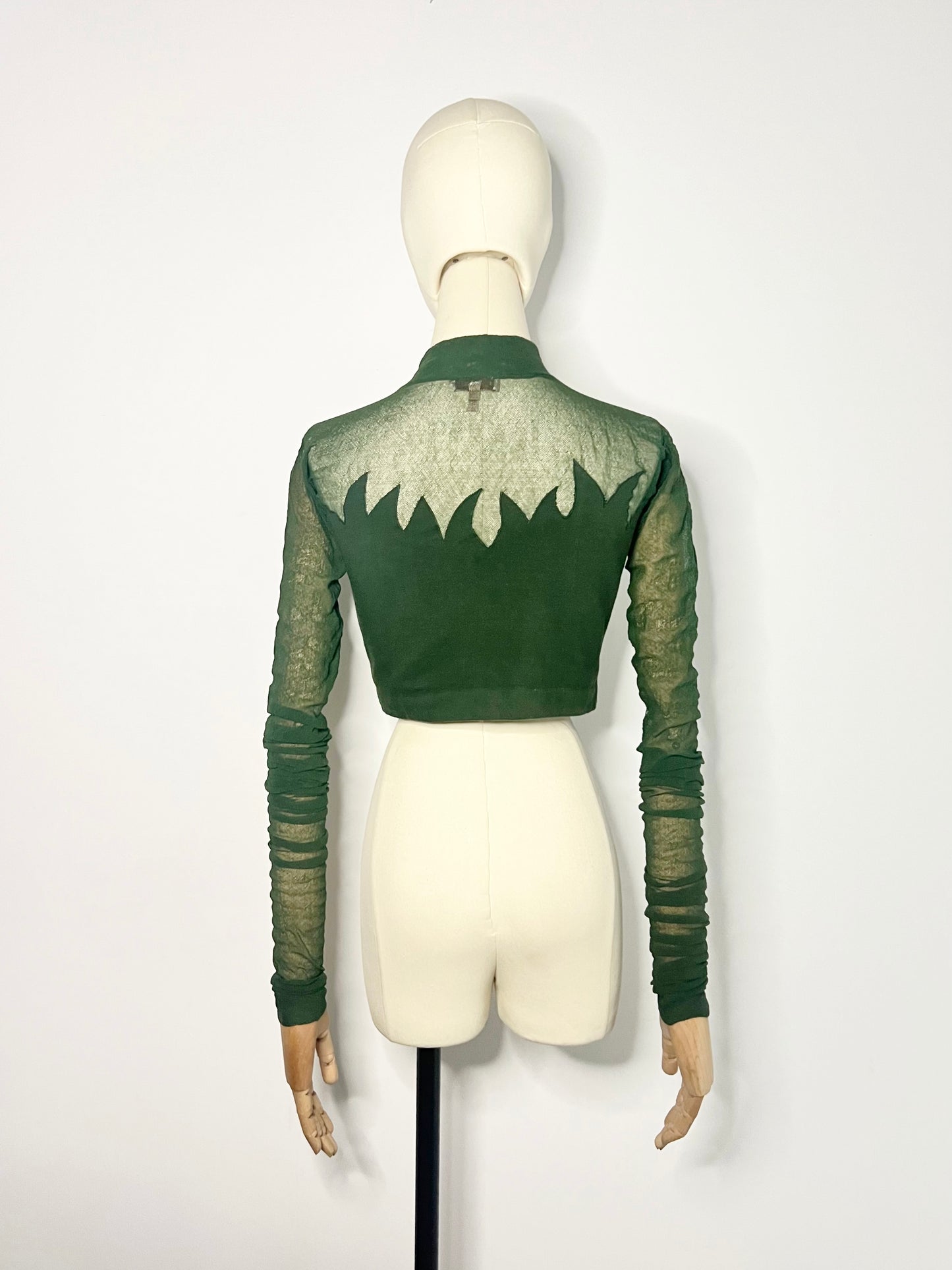 romeo gigli barbed bodice mesh top, s/s 1991