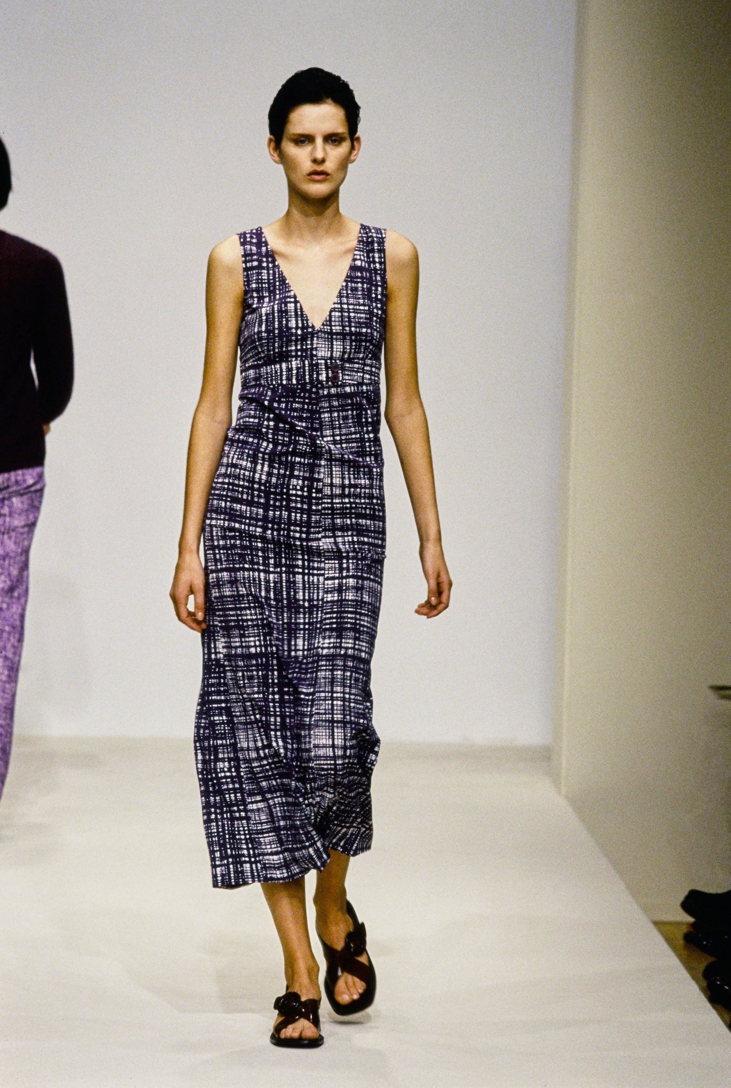 prada check dress in navy, s/s 1996 (re-edition)