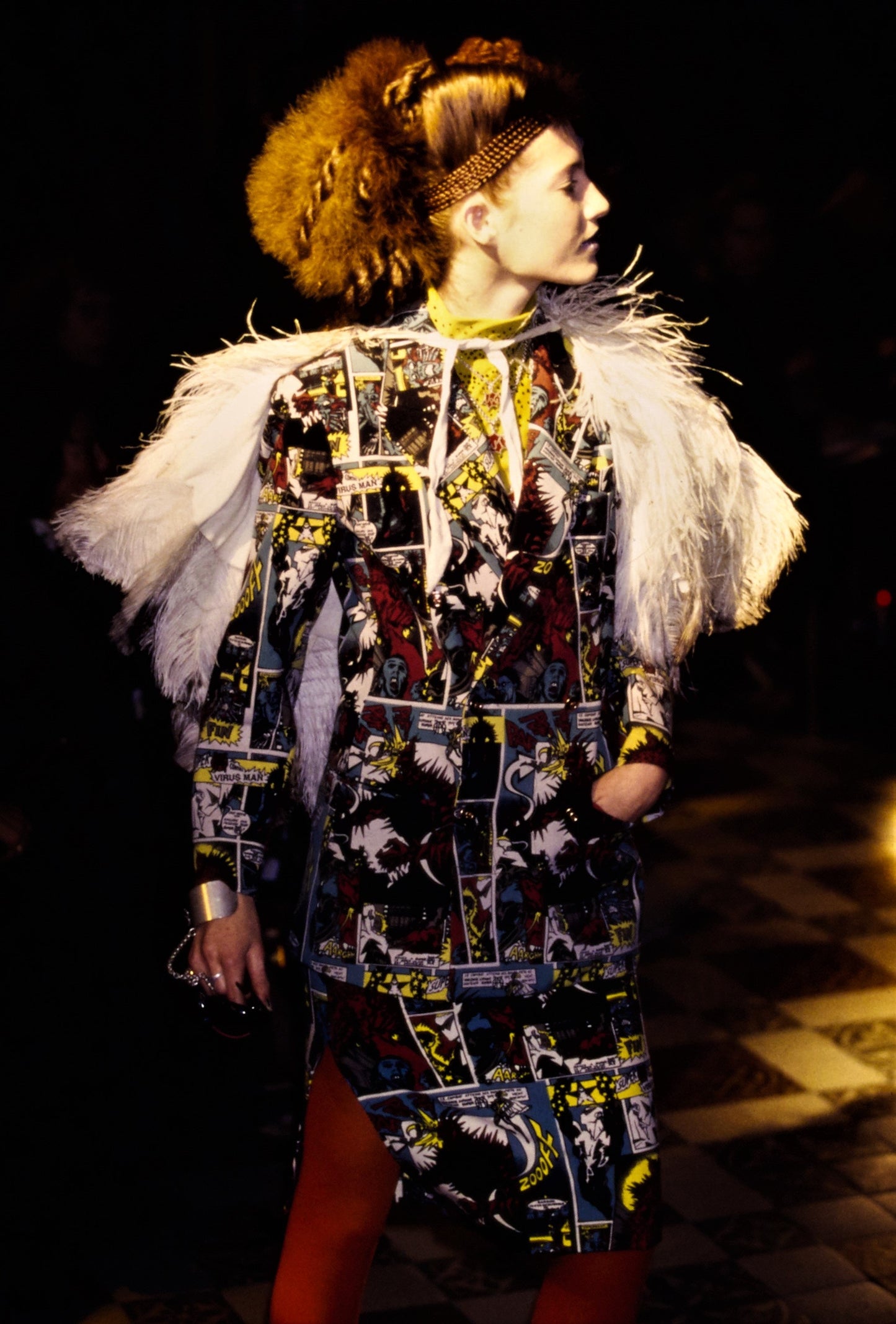 jean-paul gaultier comic print ribbed knit, a/w 1995