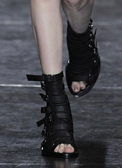 ann demeulemeester buckled wedge boots, s/s 2010