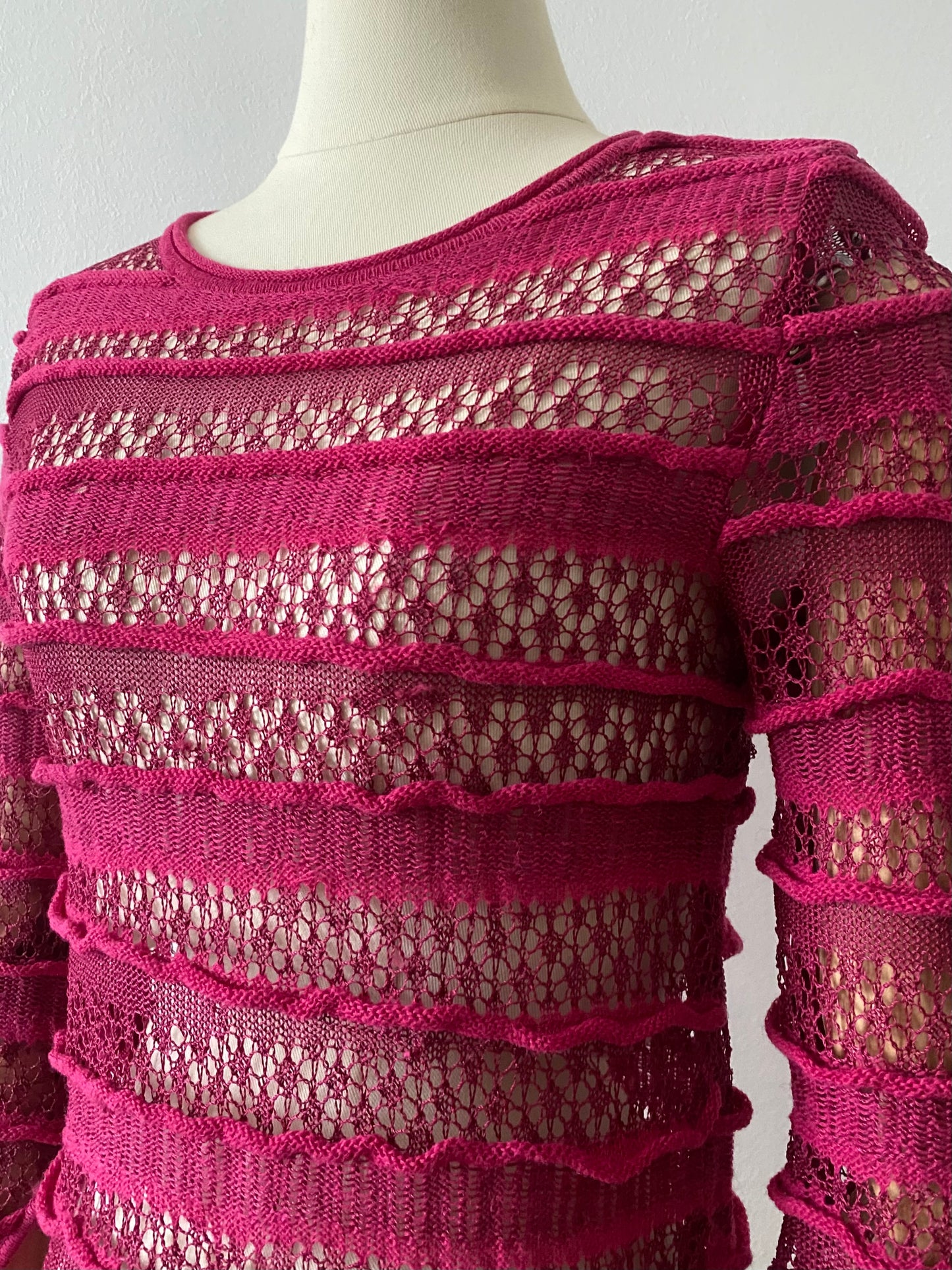 atsuro tayama fuschia loose gauge knit