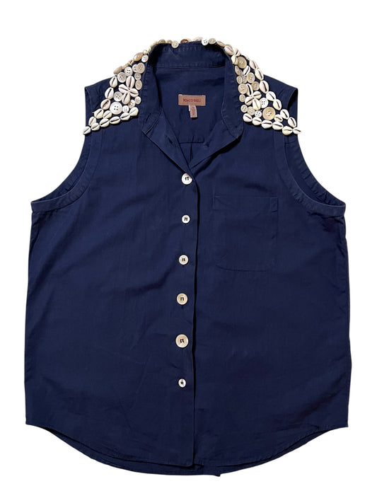 romeo gigli cowrie shell and button embroidered shirt, s/s 1995