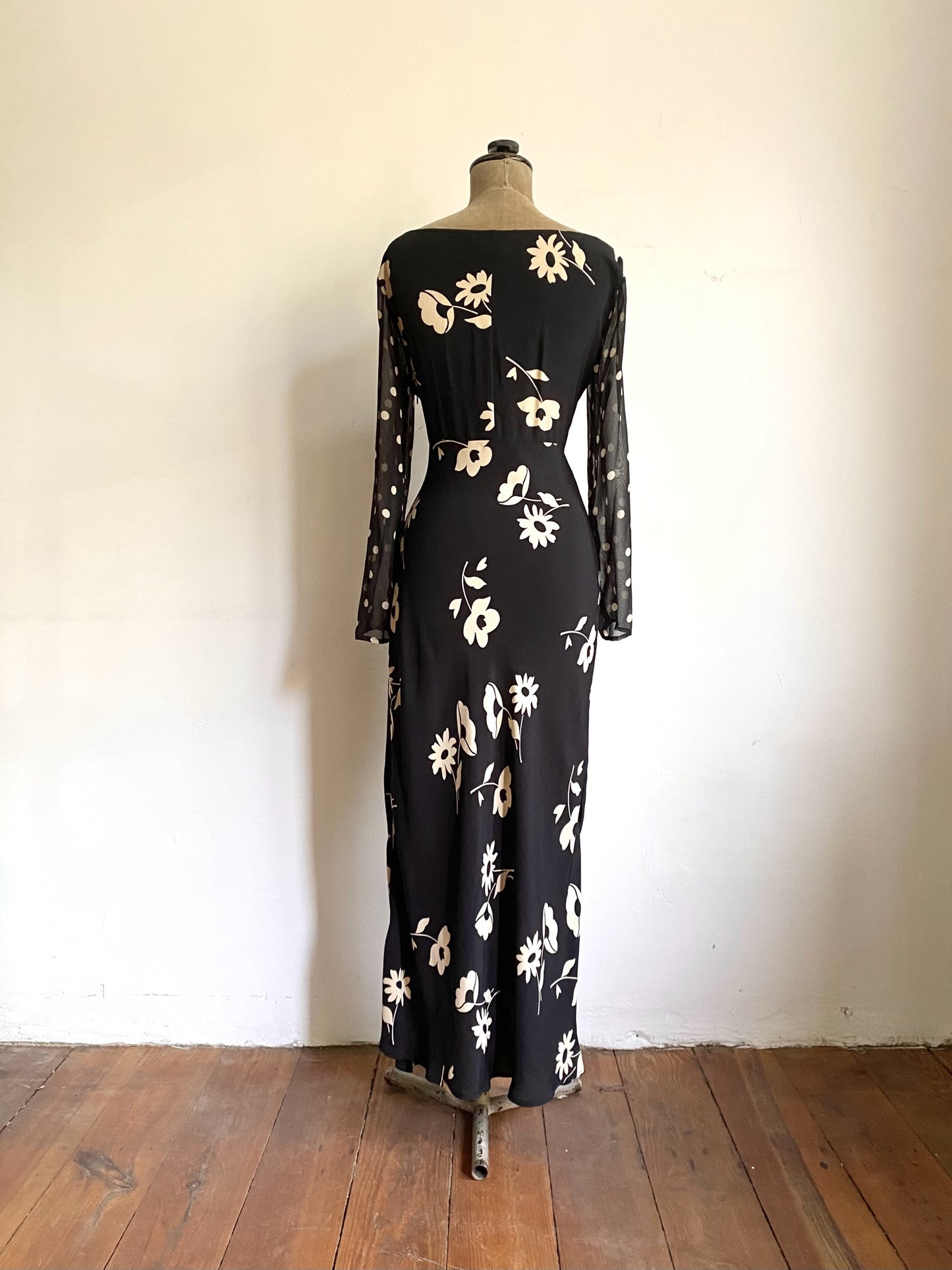 lolita lempicka floral and polka dot maxi dress, s/s 1997