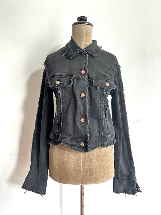 plein sud destroyed denim jacket, 2000s